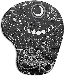 ITNRSIIET Ergonomic Mouse Pad with Wrist Support Gel, Wrist Rest for Laptop, Pain Relief Mousepad with Non-Slip PU Base for Office & Home, Sky Spirit