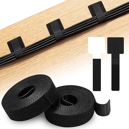 48 lazos autoadhesivos para organización de cables con 2 rollos de correas ajustables para cables, lazos de gestión de cables de gancho y bucle para disponible en Yaxa Guatemala