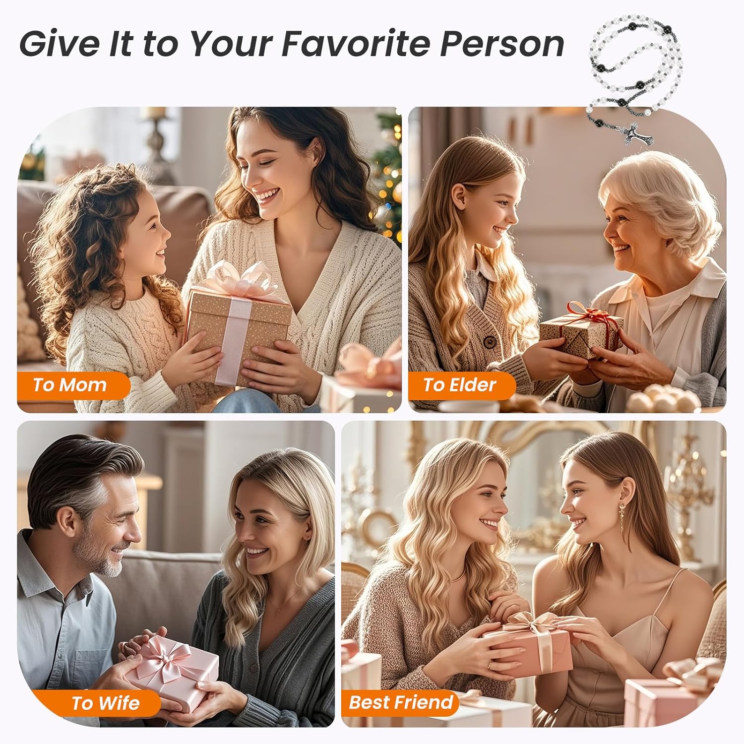 Pearl Rosary,Pearl Cross Necklace for Women,Artificial Pearl Necklace,Rosarios Catolicos,Long Cross Rosary Necklace - Image 7