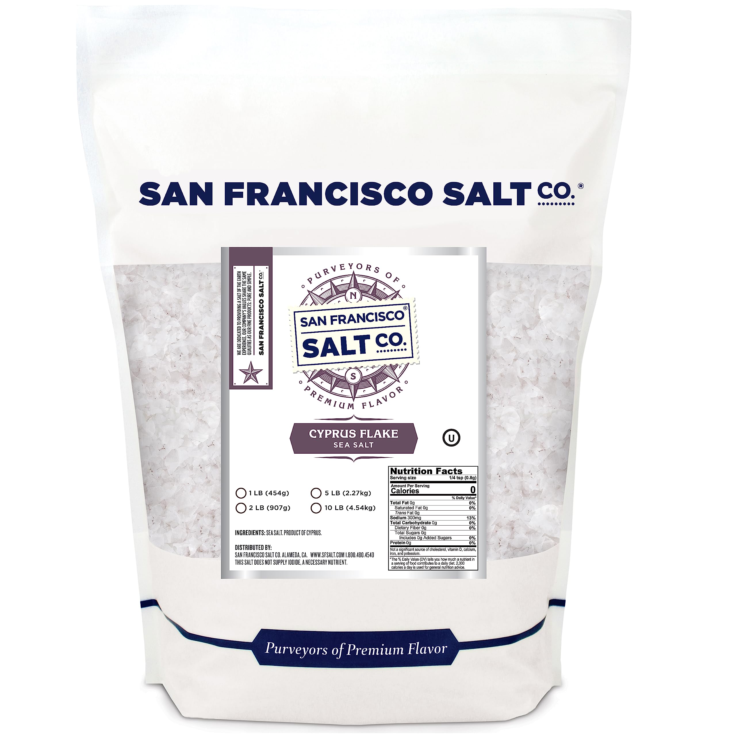 Cyprus Flake Salt 2 lb. Bag - San Francisco Salt Company