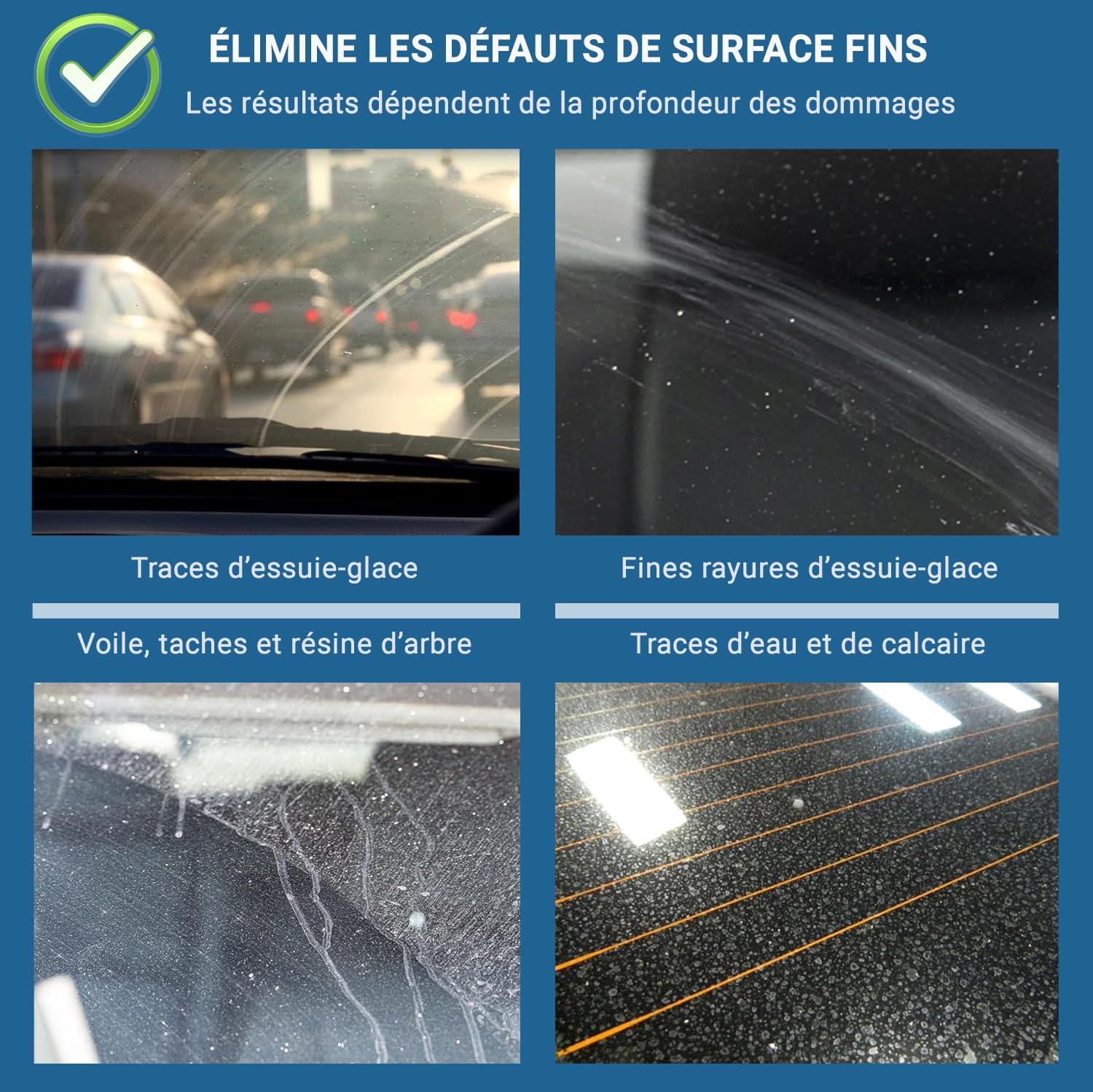 Glass Polish Kit de Polissage de Pare-Brise - Réparation de Verre Automobile Bricolage de 50 mm - Élimine Les Dommages des Essuie-Glaces, Restaure la Clarté et l'Éclat