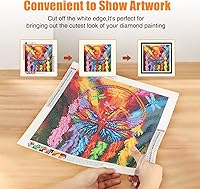 Vista 2 de NAIMOER 2Pack Diamond Painting Frames, Frames for 35x35cm Diamond Painting Canvas, Magnetic Diamond Art Frame Self-Adhesive, Frames with Hooks for