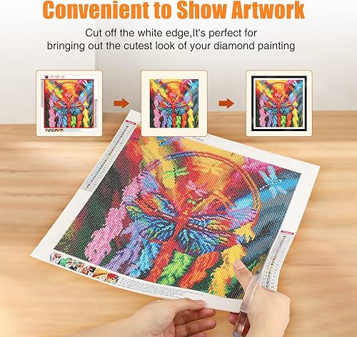 Miniatura 2 de NAIMOER Paquete de 2 marcos de pintura de diamantes mejorados, marcos para lienzo de pintura de diamante de 13.8 x 13.8 pulgadas, marco magnético de