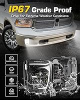 Vista 6 de Kit de Ensamblaje de Luces Antiniebla LED DRL de Repuesto Compatible con Dodge Ram 1500 2013 2014 2015 2016 2017 2018 y 2019 2020 Modelo Classic