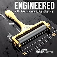 Vista 2 de Zulay Kitchen Cortador de queso con grosor ajustable, cortador de bloque resistente con 2 alambres adicionales, ideal para mozzarella, cheddar