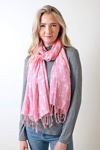 Miniatura 2 de Bufanda de mujer Bella Doxie con estampa de perro salchicha, mantón con borlas y estampa animal (11 colores)