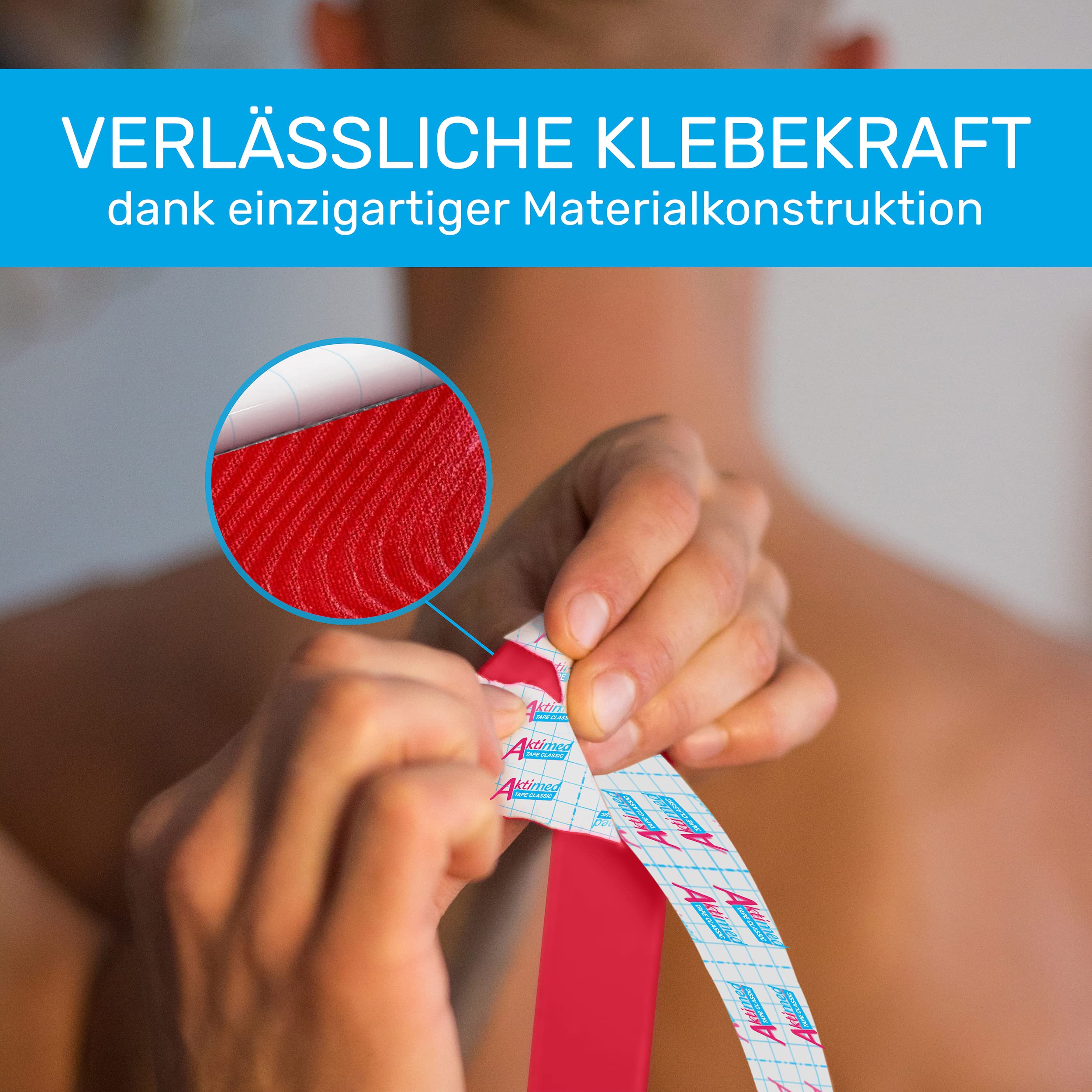AKTIMED Tape CLASSIC Physiotape – Sporttape elastisch & wasserfest – Dermatest „sehr gut“ – Physio Tape atmungsaktiv & hautfreundlich – Tape Kinesologie/Kinesiologie Tapes (Beige)