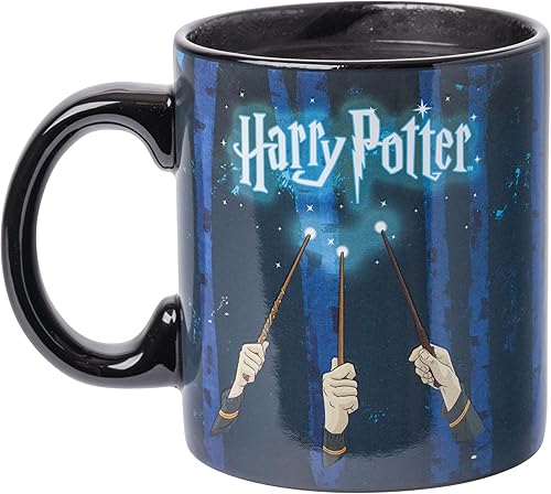 Miniatura 5 de Silver Buffalo Harry Potter Wand Reveal Heat Reveal - Taza de cerámica, 20 onzas