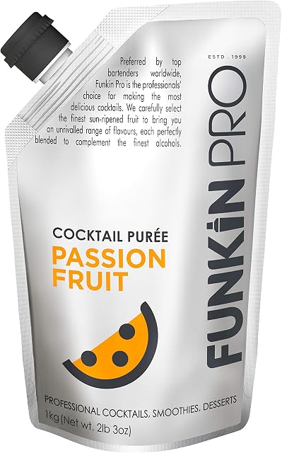Funkin Pro Passion Fruit Puree for Cocktails, Cooking & Baking, Real Fruit Cocktail Ingredients, Puree Mixer 1 kg