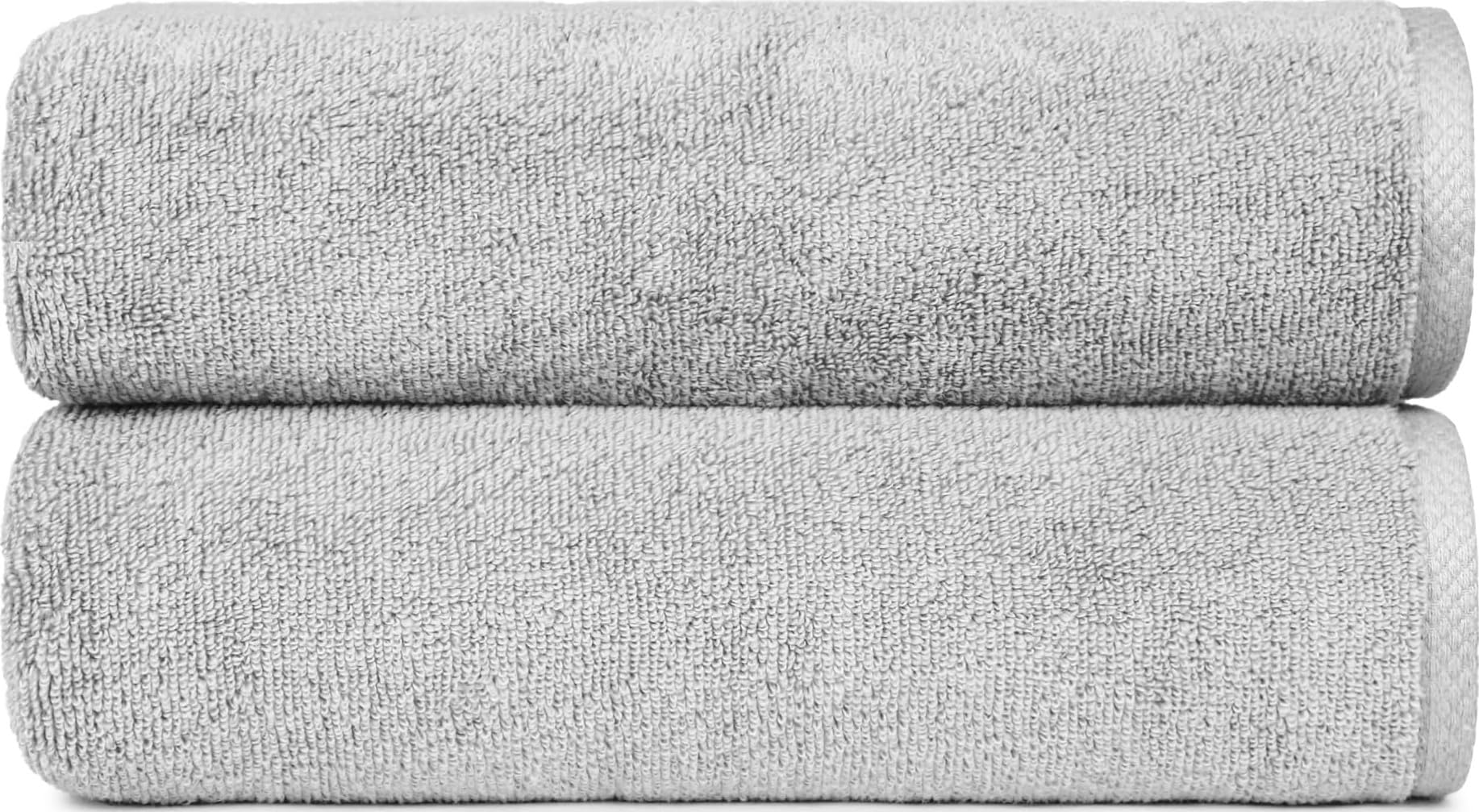 Photo 1 of Amazon Basics 2-Piece Cotton Bath Towels, Platinum, 54" x 30"