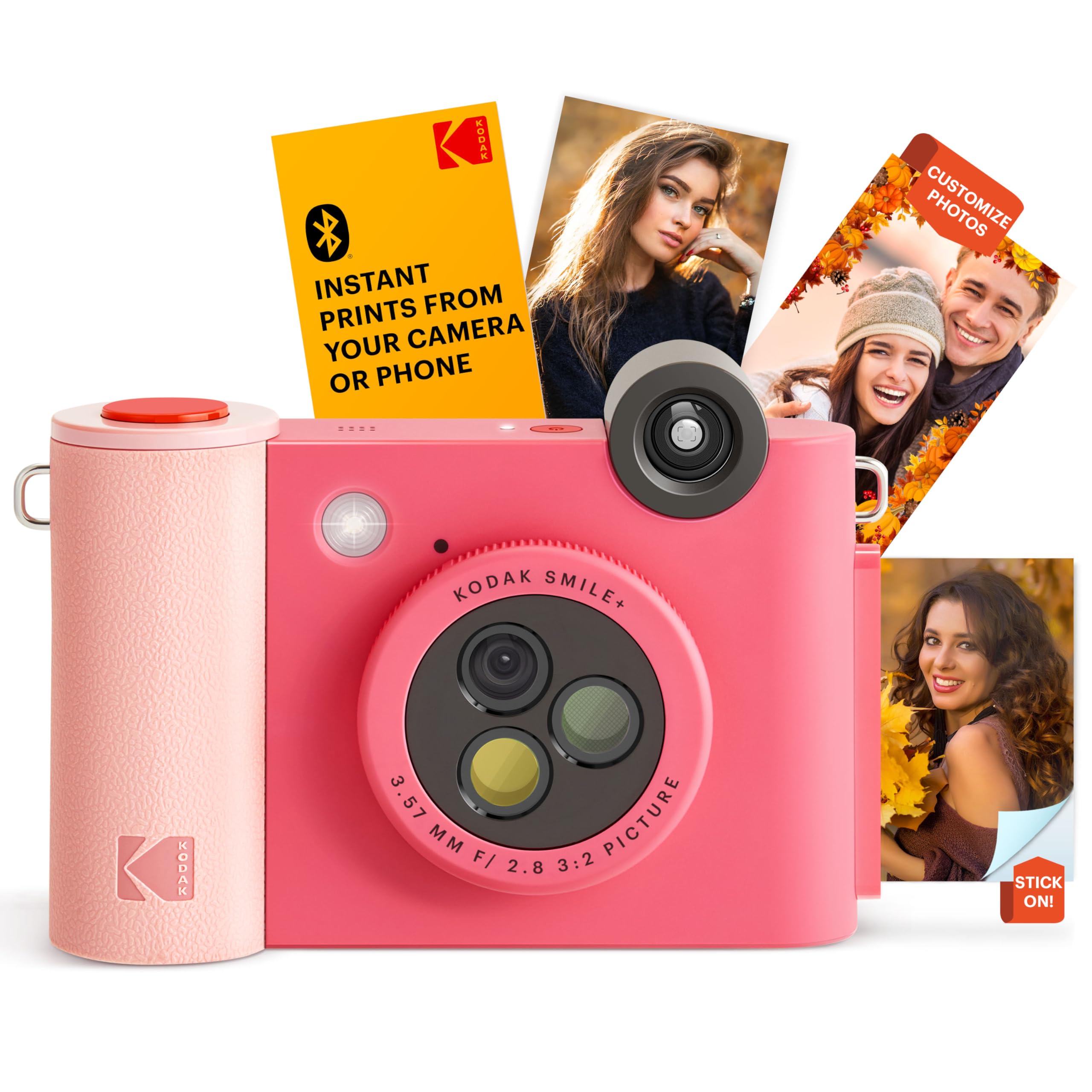 Smile+ Wireless Digital Instant Print Camera with Effect-Changing Lens, 2x3” Sticky-Backed Photo Prints, and Zink Printing Technology, Compatible with iOS and Android Devices - Fuchsia