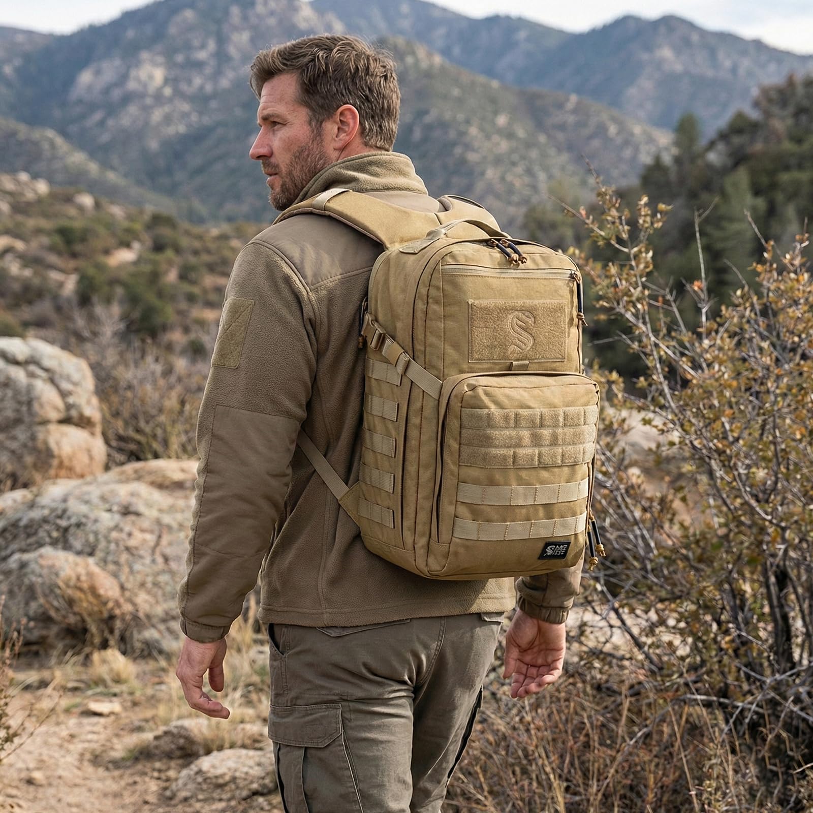 MGFLASHFORCE Molle Mochila Tactica Militar Policial Militares Hombre 30L, Compartimento De Computadora Portátil De 15.6"