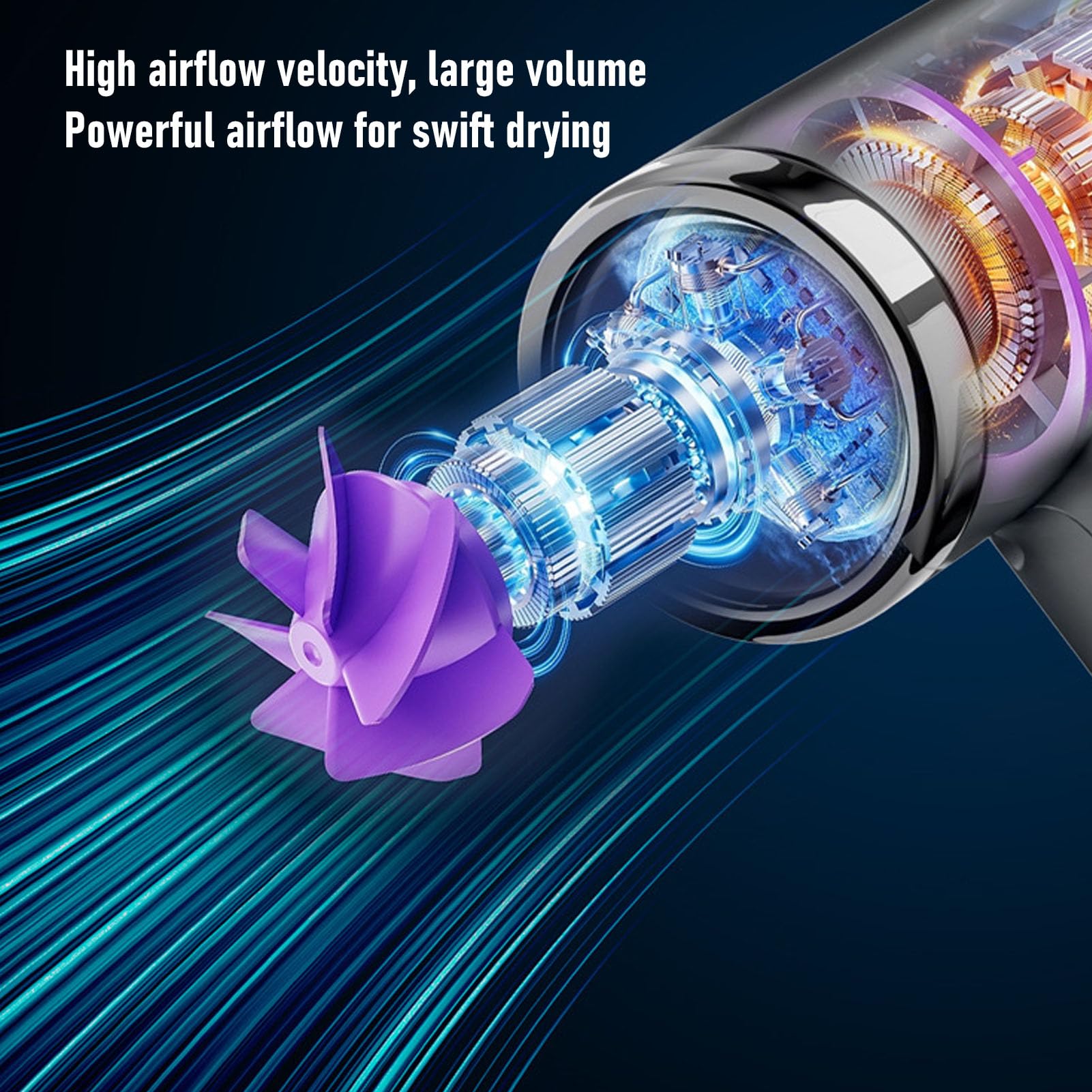 Naroote Haartrockner, 200w über USB Aufladbarer Haartrockner mit Einstellbarer Warm-/Kaltluftfunktion und Geräuscharmem Design, Gerät für Die Körperpflege zu Hause, Auf Reisen
