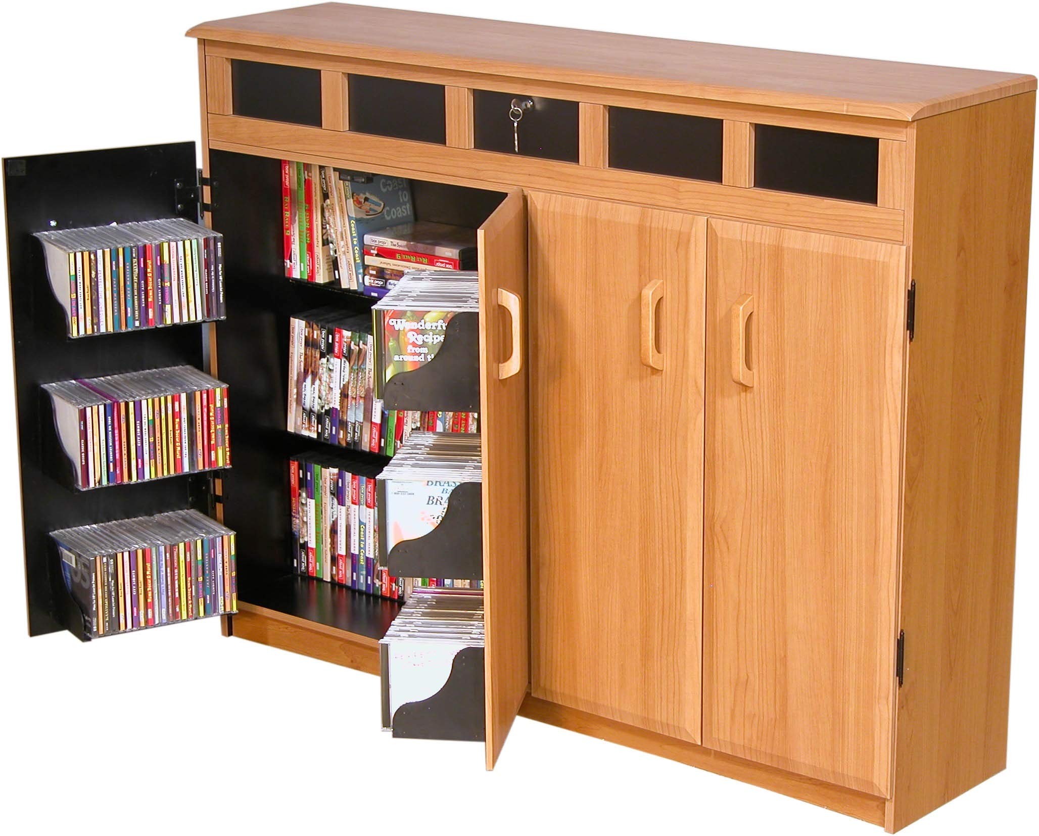 Amazon.com: Venture Horizon Top Load Media Cabinet - Oak : Home
