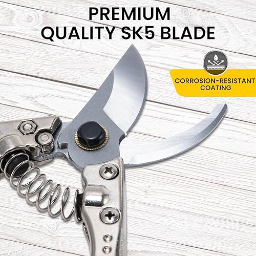 Miniatura 6 de Goture 1 paquete de tijeras de podar de derivación profesional de 7.9 pulgadas con hoja de acero SK-5 para cortes suaves y limpios, podadora manual