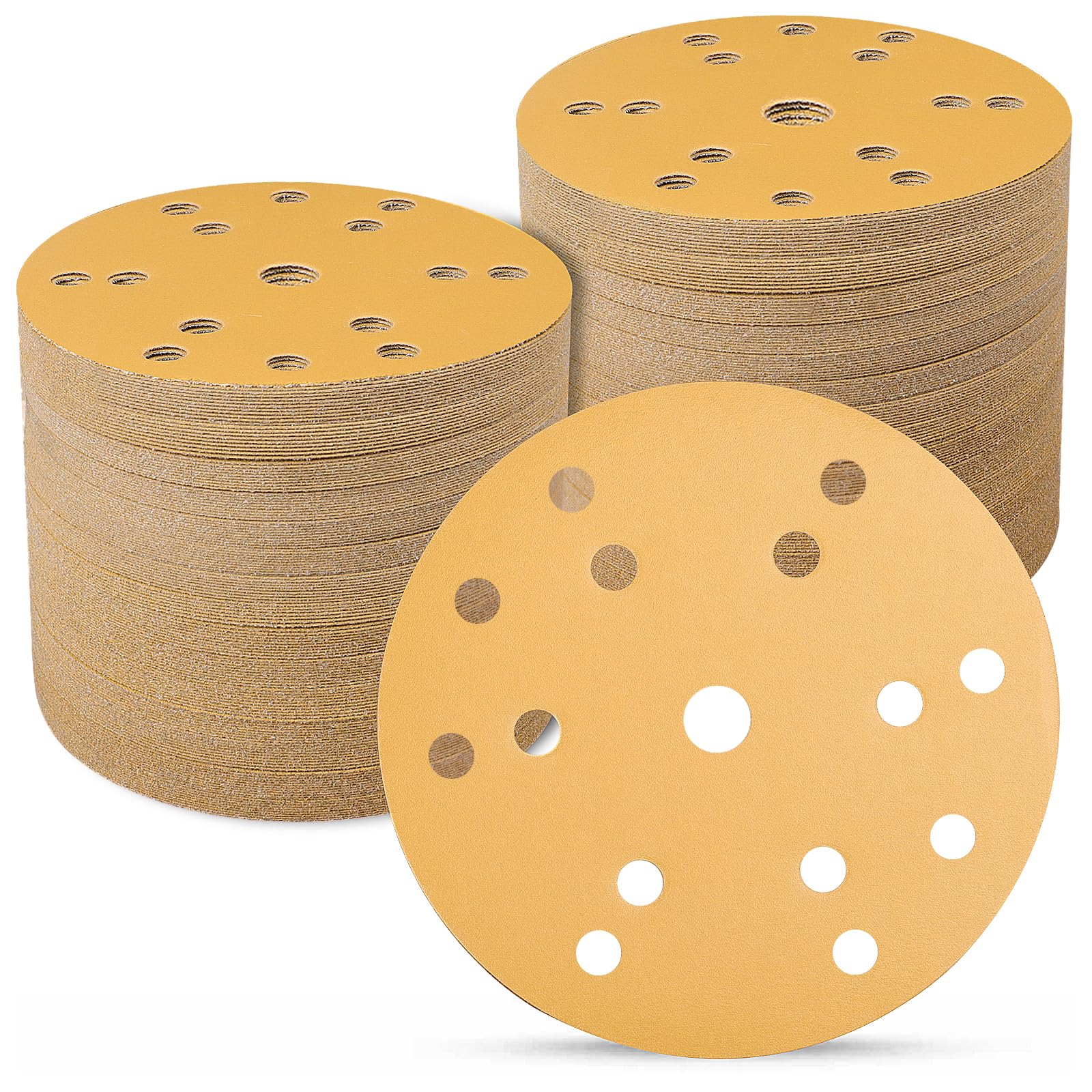Sruhrak Sanding Discs 150mm 100 Pcs, 600 Grit 6 inch 15 Holes Hook and Loop Orbital Sander Discs
