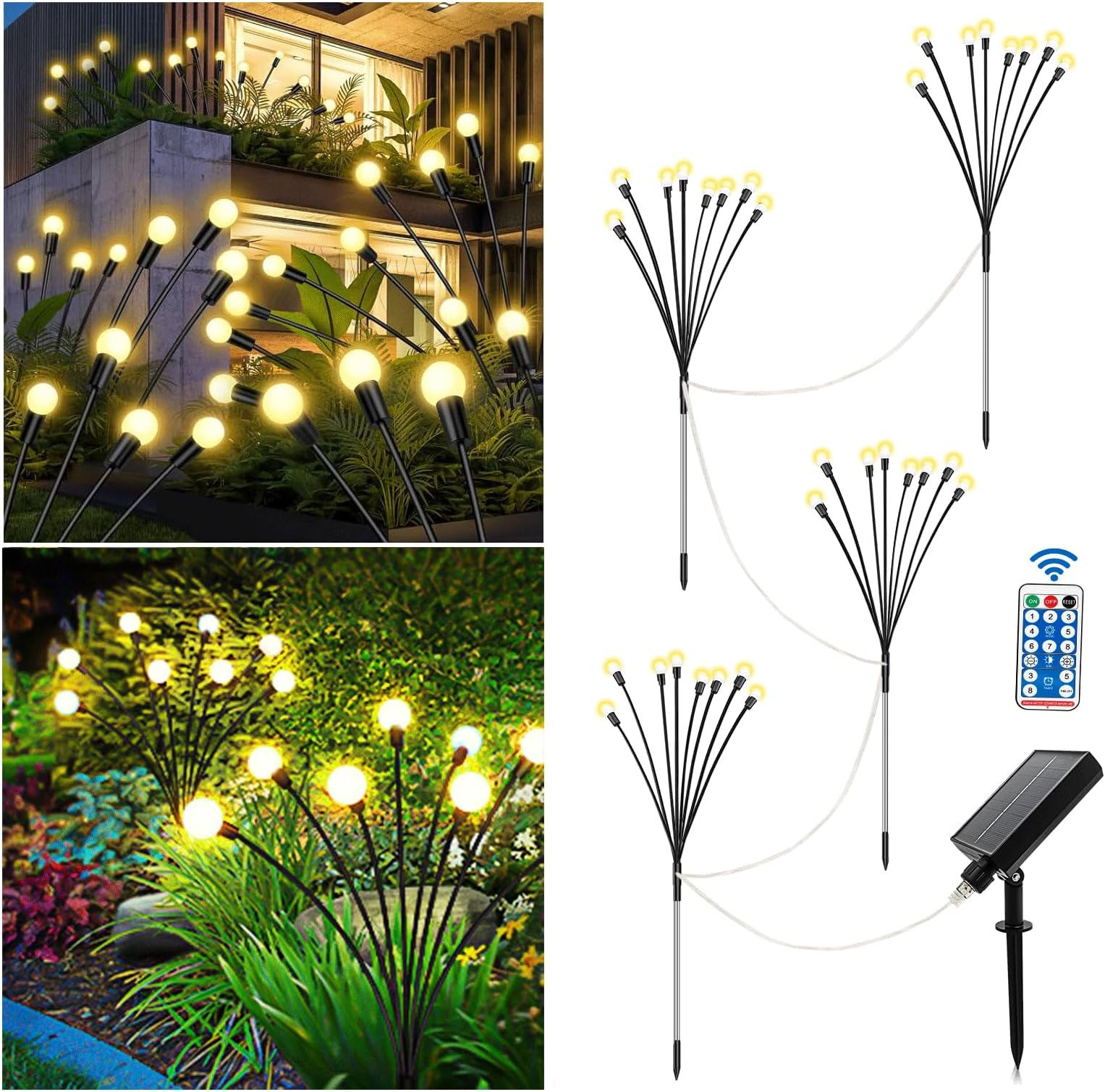 GEARLITE Solarlapen Für Außen 4 Pack, 2 In 1 Superhelle Garten