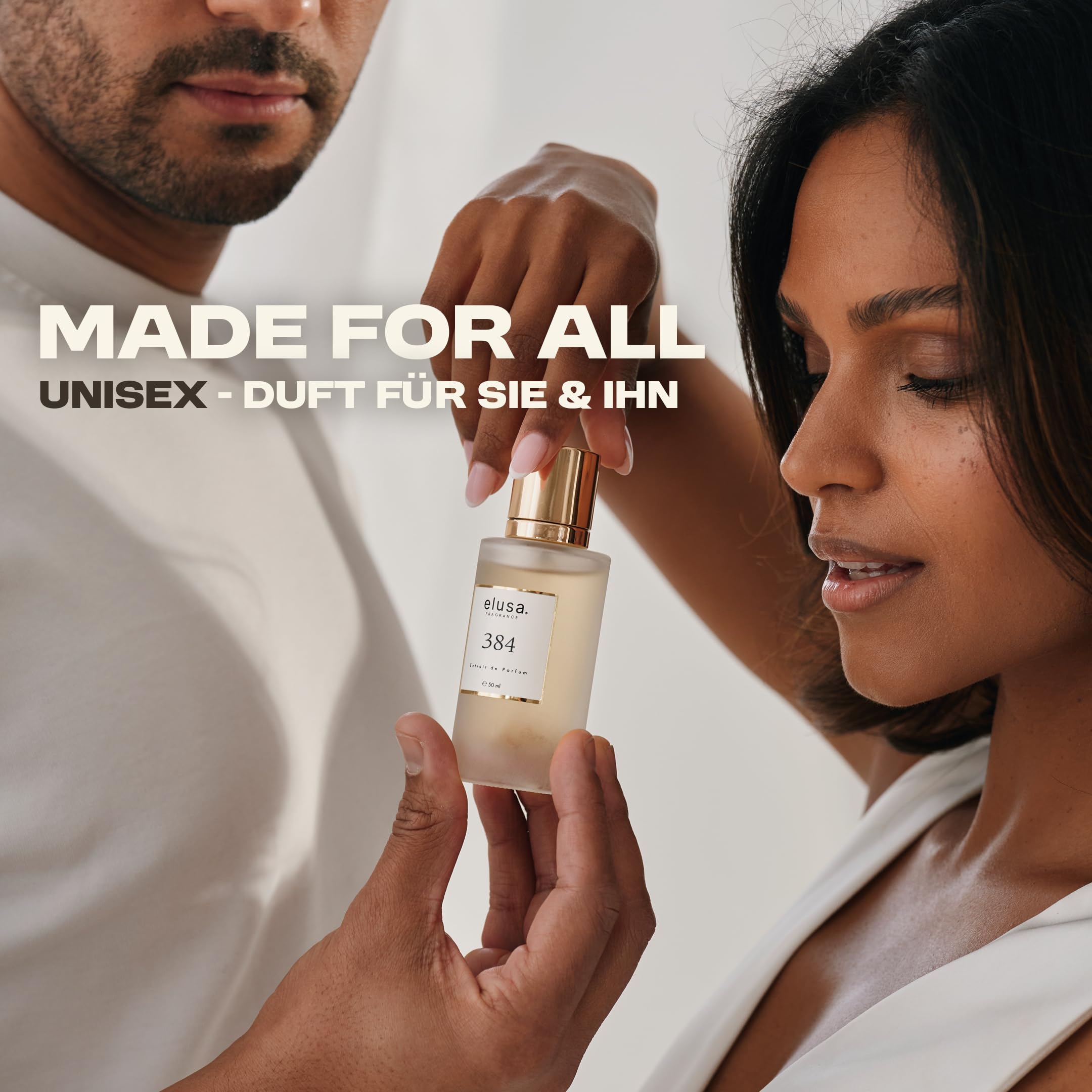 Elusa Fragrance 384 Extrait de Parfum 50 ml, profumo unisex da donna e uomo, fragranza orientale legnosa con oud, vaniglia e lavanda, dolce, speziato e di lunga durata