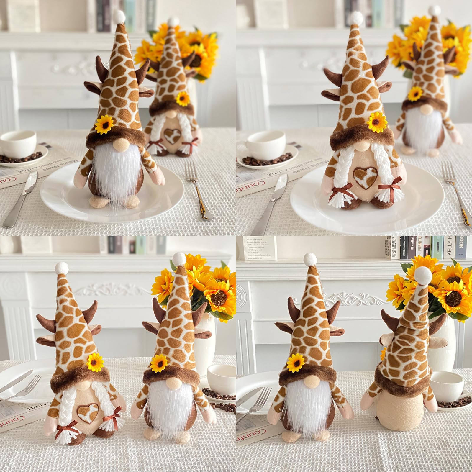 Lot De 2 Décorations De Lutin De Café - Décoration De Printemps - Pour Café, Bar, Café, Lutin - Figurines De Printemps - Décoration De Pâques - Pour La Cuisine, La Ferme