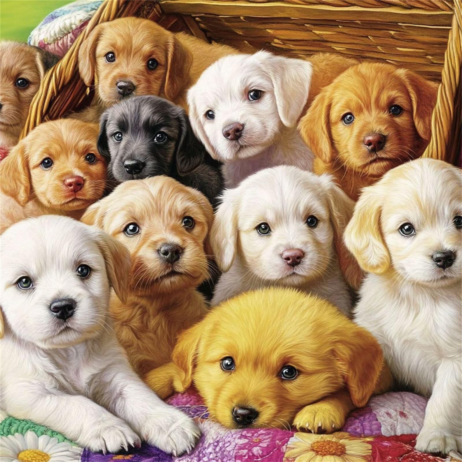 Broderie Diamant Kit Complet 5D, Chien Diamond Painting Adulte Plein Foret, Peinture Diamant pour Adulte Enfant Débutant, Loisirs Créatifs de Détente et Décoration Maison, Animal 70x70cm FX#448