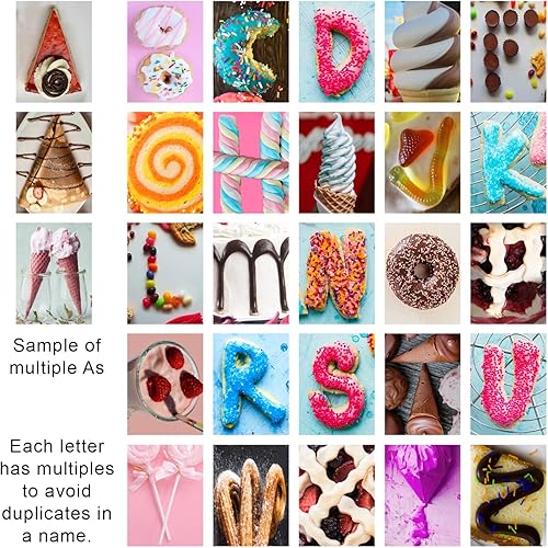 Miniatura 2 de Arte con nombre de dulces y dulces, regalo de postre personalizado (montaje en bloque de 6.5 x 18 pulgadas)