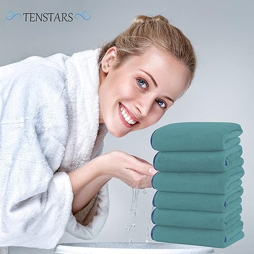 Miniatura 4 de Toallas de mano para baño con dobladillo de seda, secado rápido, toalla absorbente de microfibra ultrasuave para baño, fitness, gimnasio, ducha,
