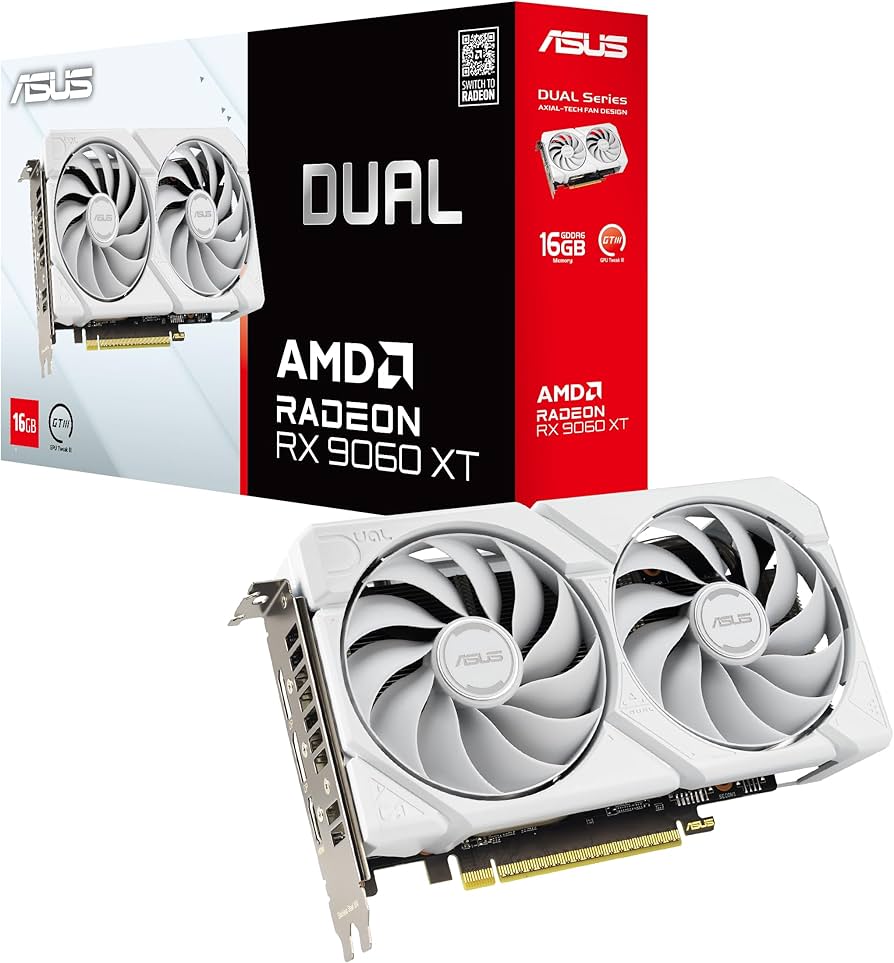Amazon.com: ASUS Dual Radeon™ RX 9060 XT 16GB GDDR6 White Edition