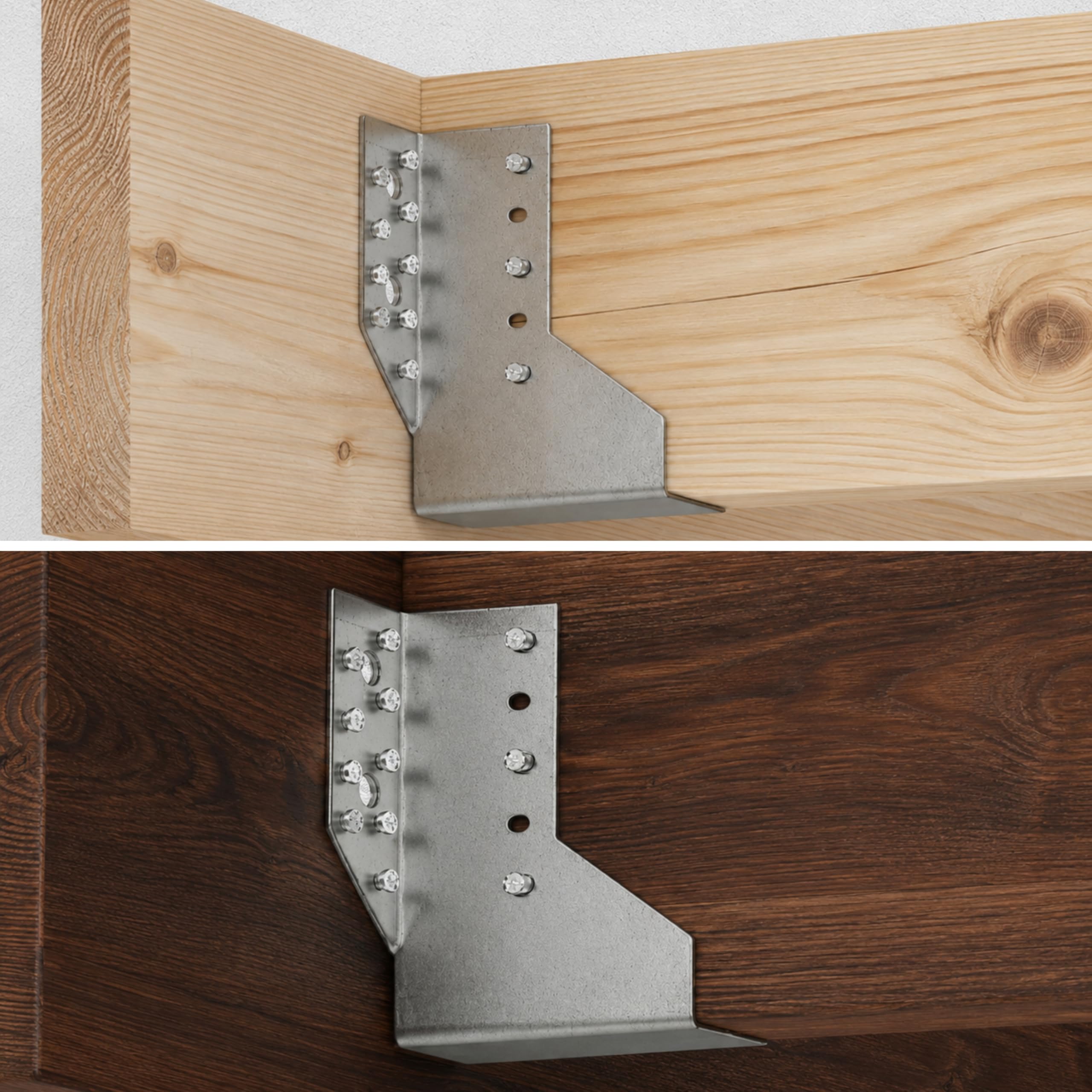 Balkenschuh 10 Stück 120x80x2,0 mm Feuerverzinkter Balkenträger Balkenverbinder Holzverbinder Trägerhalter Pfostenschuh für Carport Terrasse Pergola