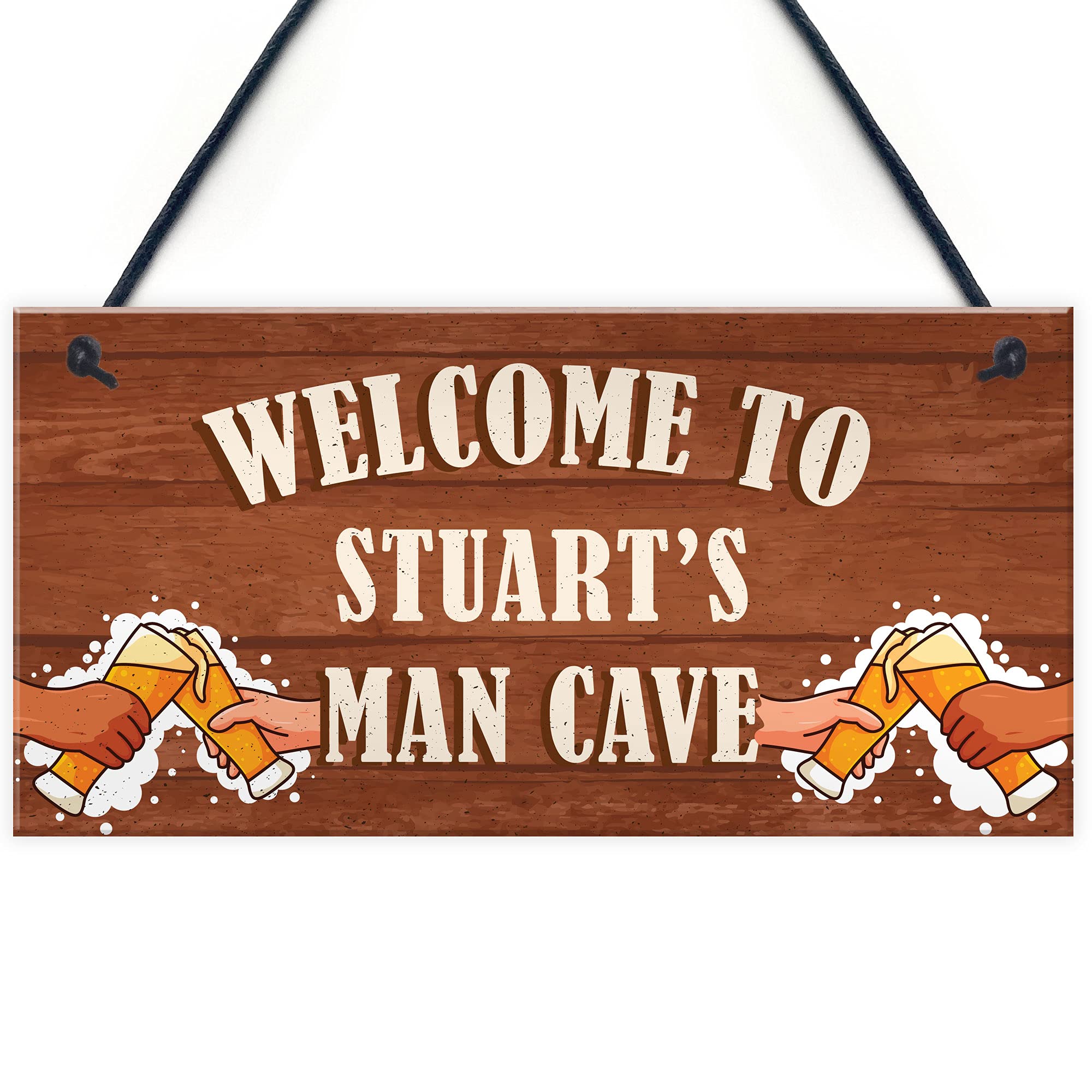 PERSONALISED Man Cave Sign Bar Shed Garden Plaque Gift For Men