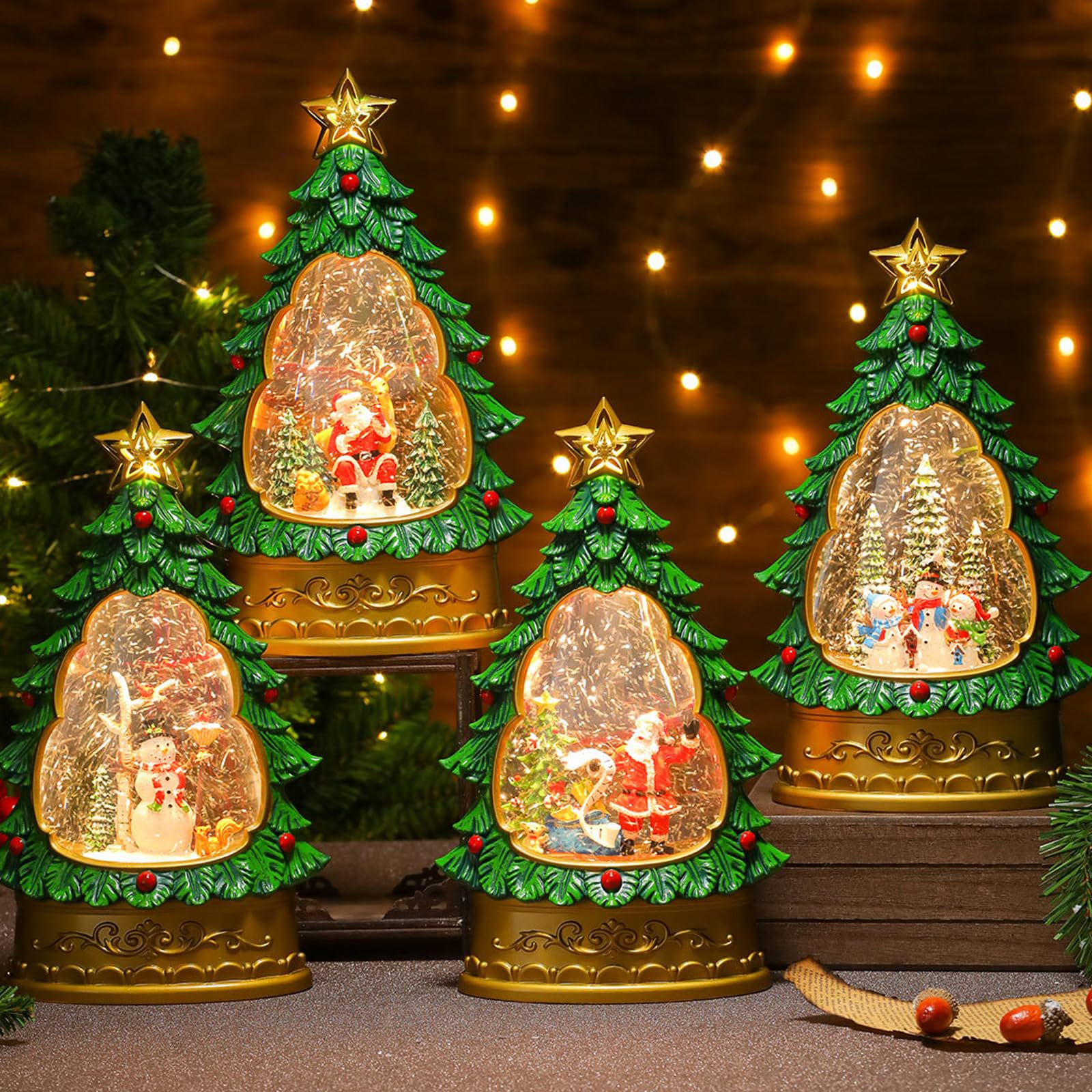 Decorazione da tavolo per albero di Natale in miniatura con canto eretto in canti permanenti, forte base in PVC per cerimonie di un anno, multifunzionale, per le cerimonie di festa, carillon