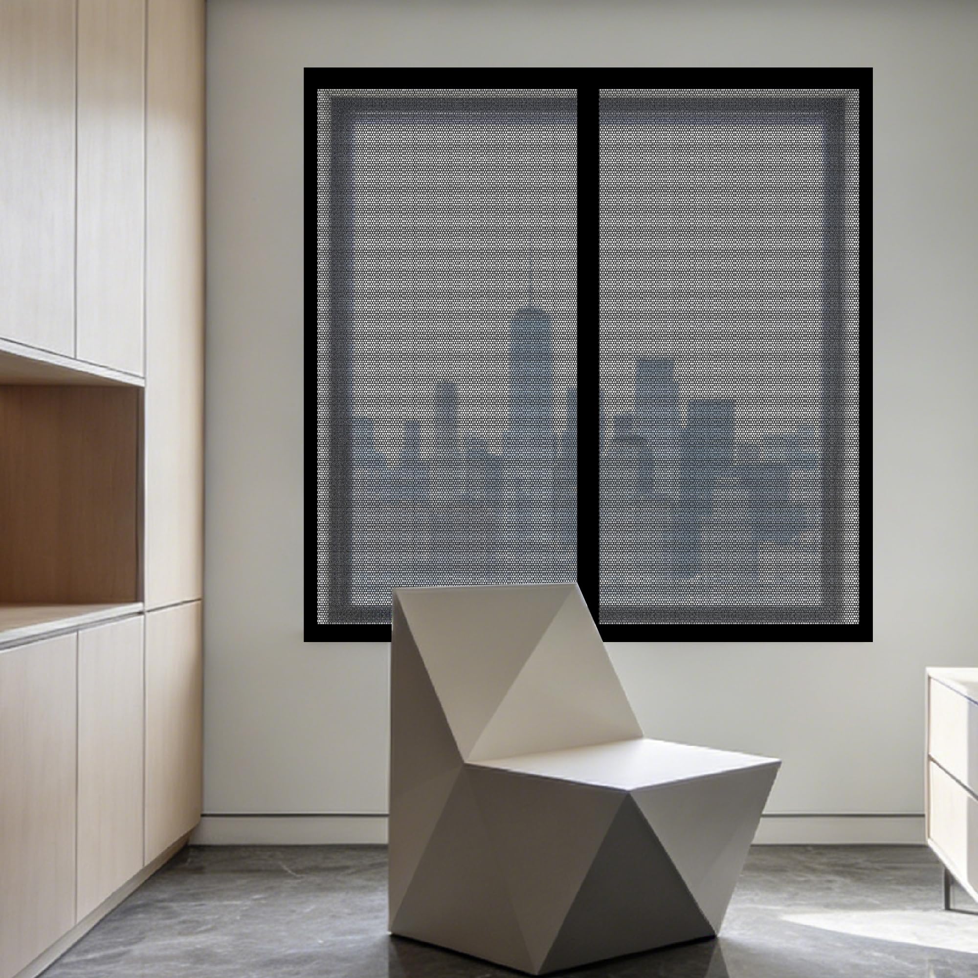 Fly Screens Windows 85 x 135 cm with Selfadhesive Mosquito Net Window with Installation Accessories for Windows Doors and Patio Screens, Black