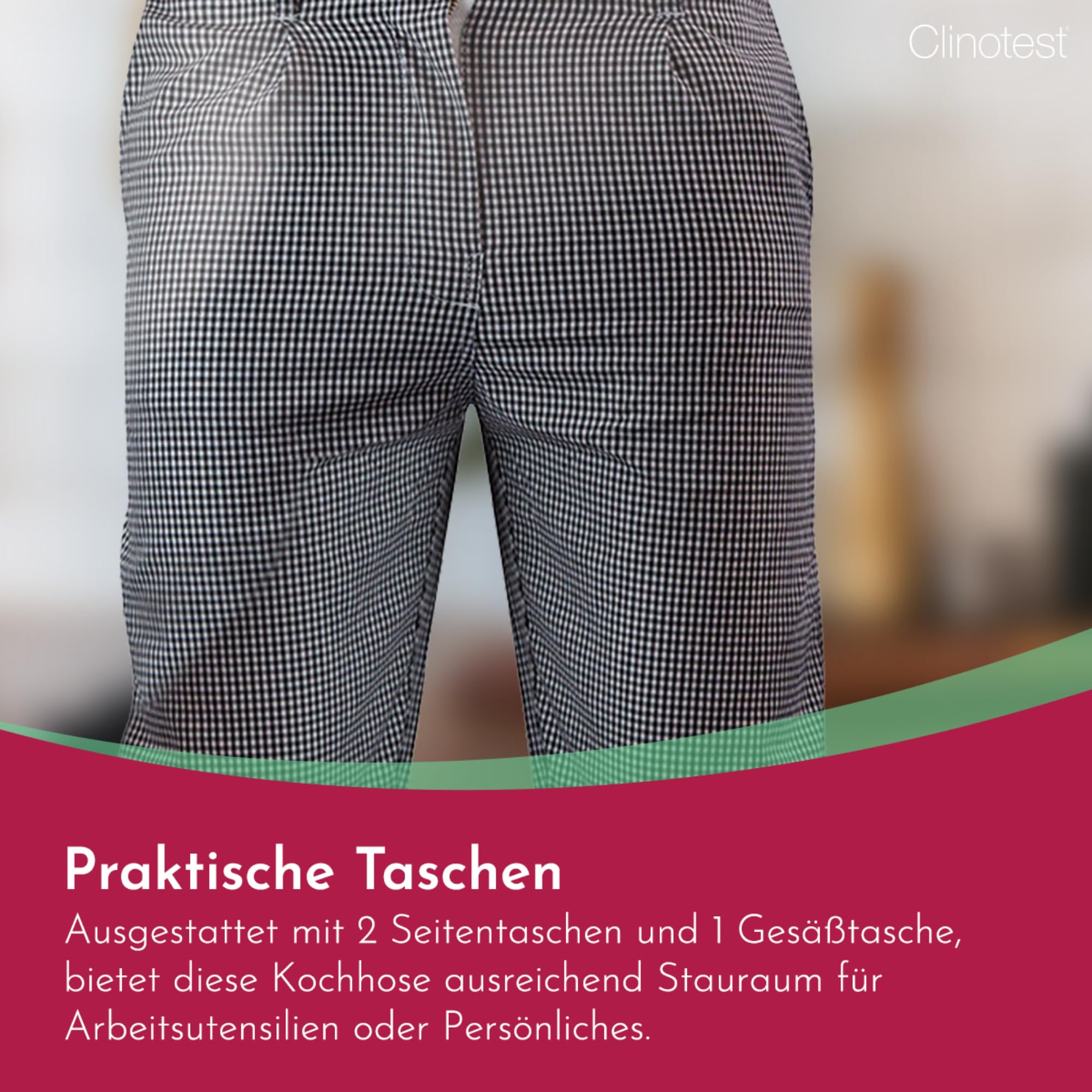 Clinotest Kochset aus Kochjacke & Kochhose Unisex – Profi-Kochbekleidung für Damen & Herren – Waschbar bis 95°C – Atmungsaktiv & robust – individuell auswählbare Größe und Farbe