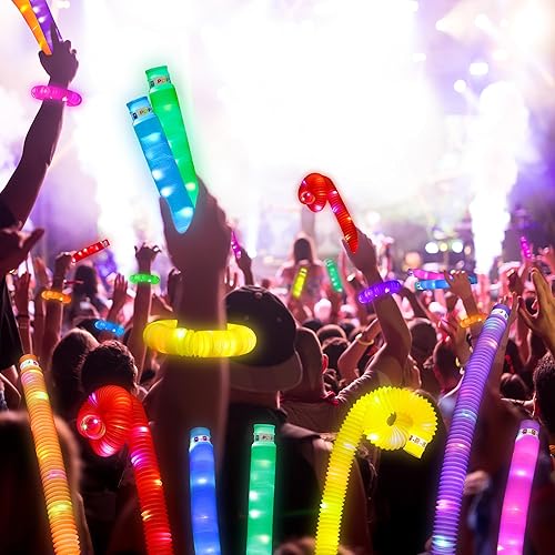 Miniatura 8 de UrChoice Paquete de 25 tubos con luz LED, palitos brillantes, collar brillante y brancelets, decoraciones de fiesta, juguetes elásticos para niños,