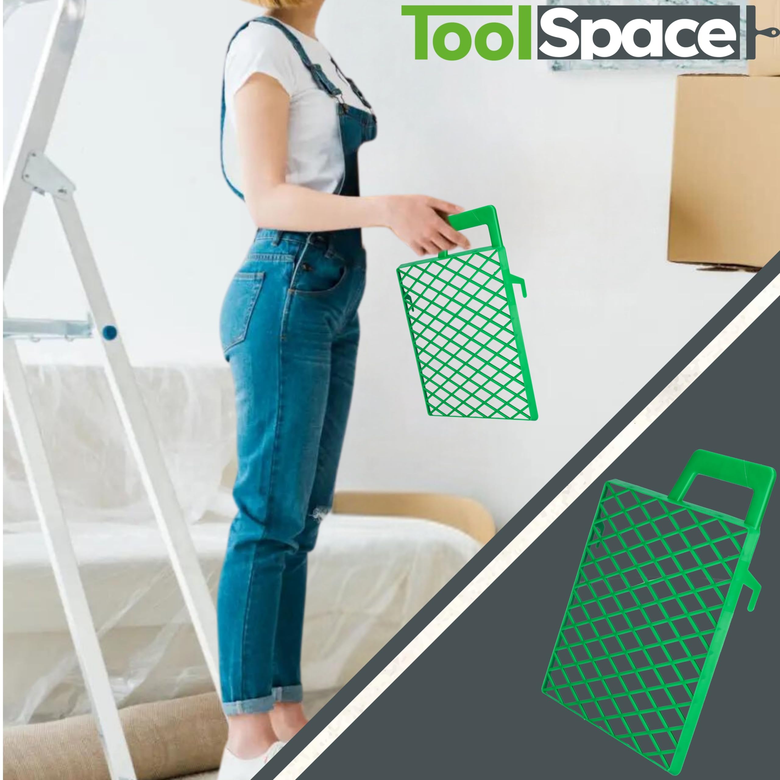 ToolSpace 10x Rejillas de Pintura 21 x 25,5 cm Rejillas rascadoras de Pintura de plástico Verde, Rejillas para Pintura, Accesorios de Pintura, Rejillas de Goteo, rascadores de Pintura
