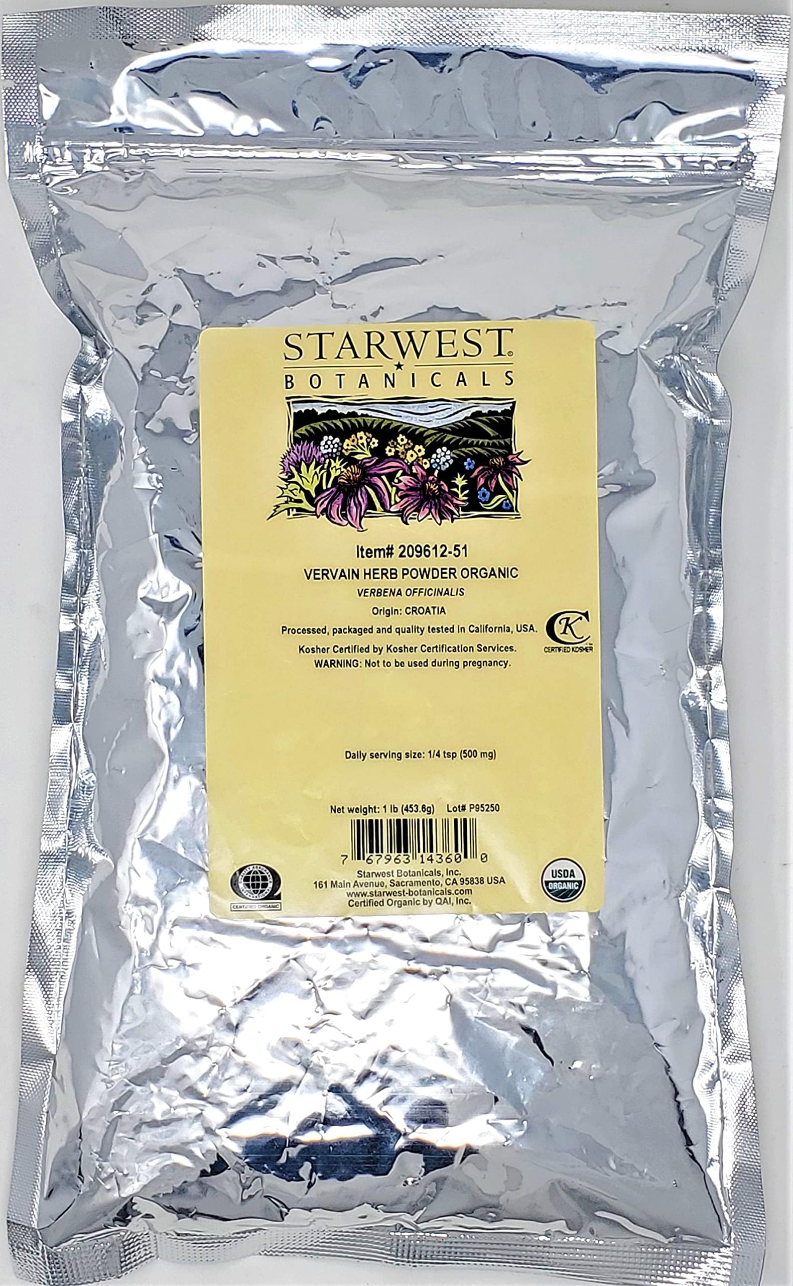 Starwest Botanicals Organic Cleavers Herb C/S, 1 Pound Health & Household