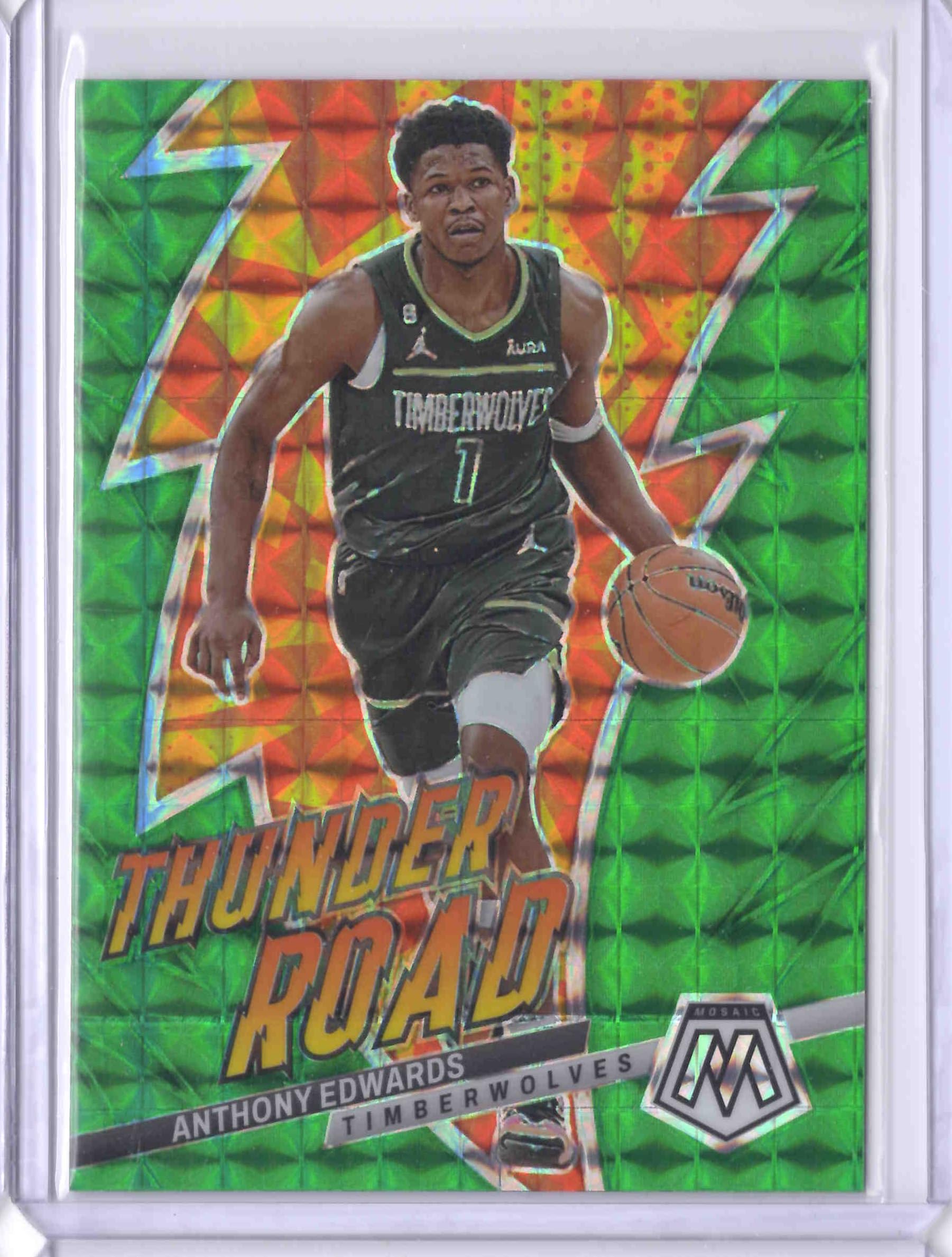 【PANINI /100】Anthony Edwards直筆サイン入りポスター 2023-24 Panini Mosaic #5 Anthony Edwards Thunder Road Mosaic