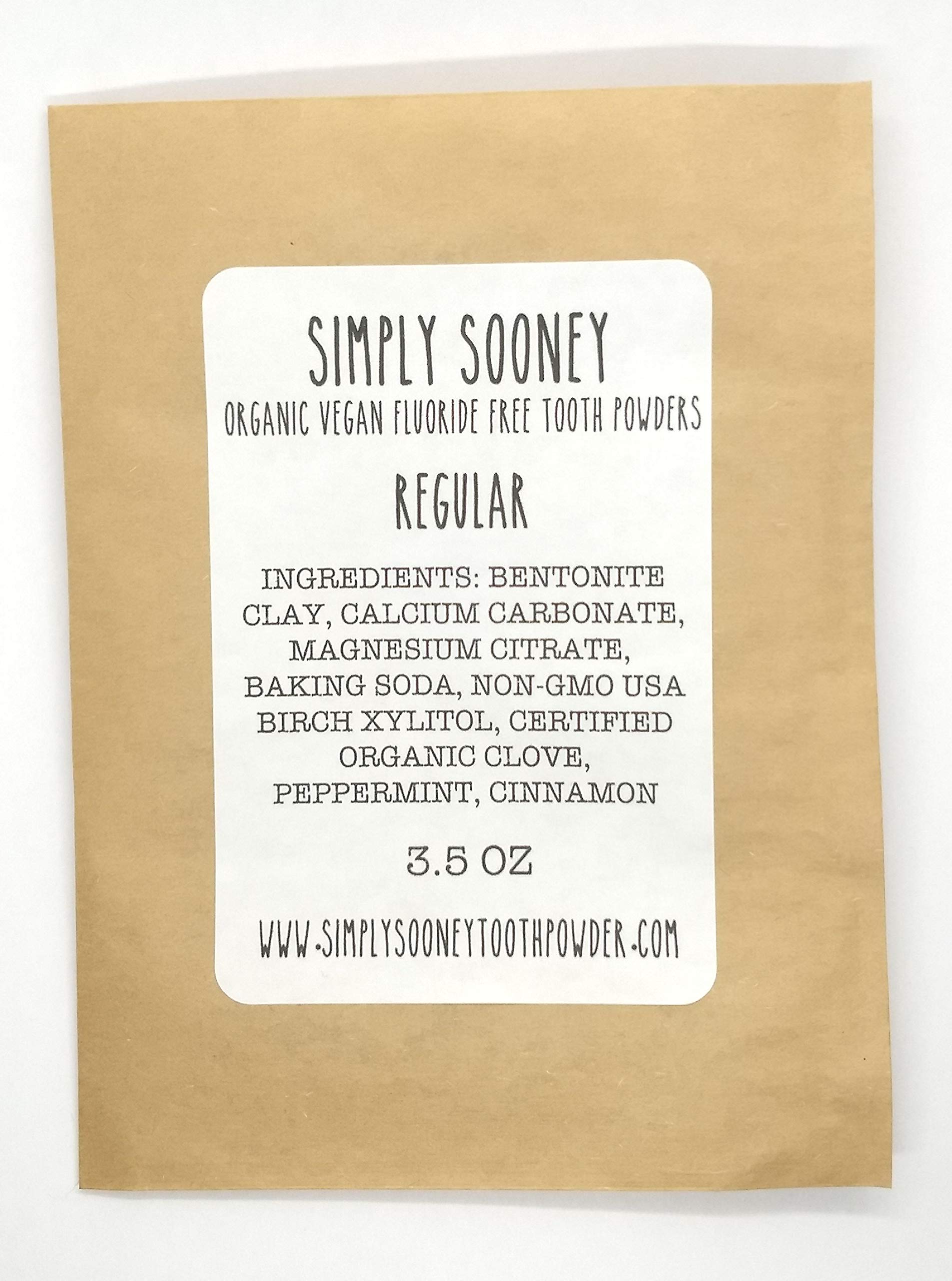 Zero Waste Regular Formula Organic Vegan Fluoride Free Remineralizing Tooth Powder - Ships Without Any Plastic Packaging