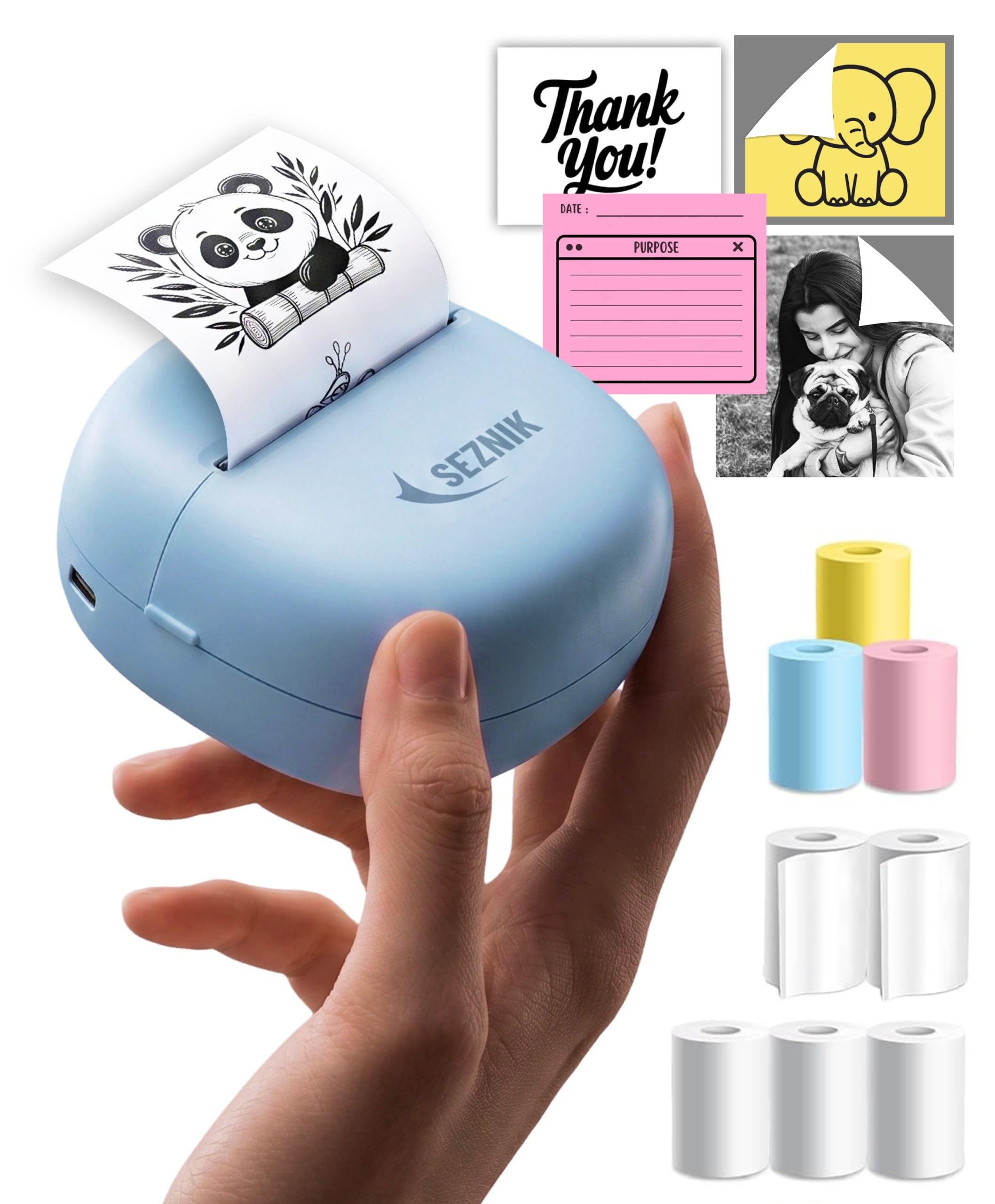 SEZNIK NEXA Mini Pocket Thermal Printer | Bluetooth Portable Printer | 304 DPI | Inkless Sticker, Image, Labels, Doodle, Notes Printer | Mobile Printing for Android, iOS & Windows-image-34