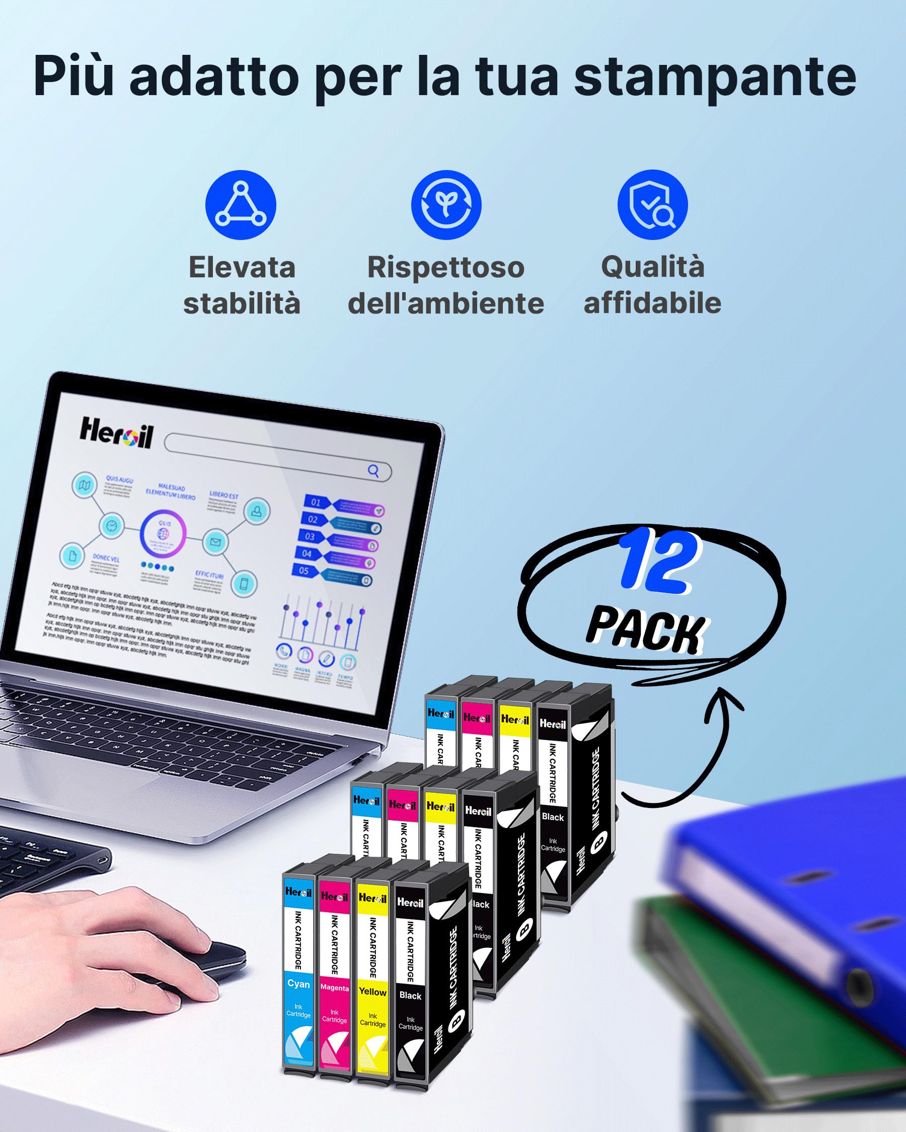Compatibili per Cartucce Epson 603 XL Multipack Cartucce per Expression Home WF 2810 XP-2100 XP-3100 WF-2830 XP-2150 XP-4100 XP-3105 WF-2820 XP-4105 WF-2835 XP-2105(12 Pezzi)