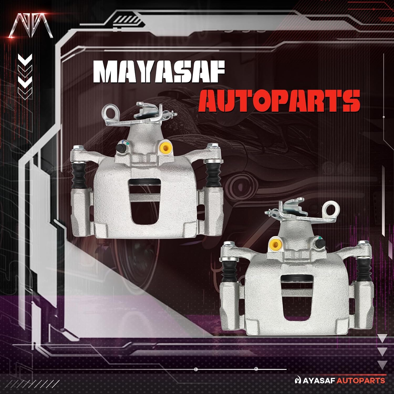 MAYASAF 18B5464+18B5465 Rear Disc Brake Caliper Right+Left Caliper w/o Pads Fit for Dodge Journey 2012 2013 2014 2015 2016 2017 2018