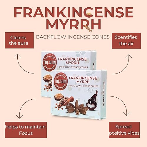 Miniatura 5 de Conos de incienso de mirra de incienso  Total de 20 conos de incienso en cascada  Paquete doble de 10 conos de incienso de reflujo  Conos de