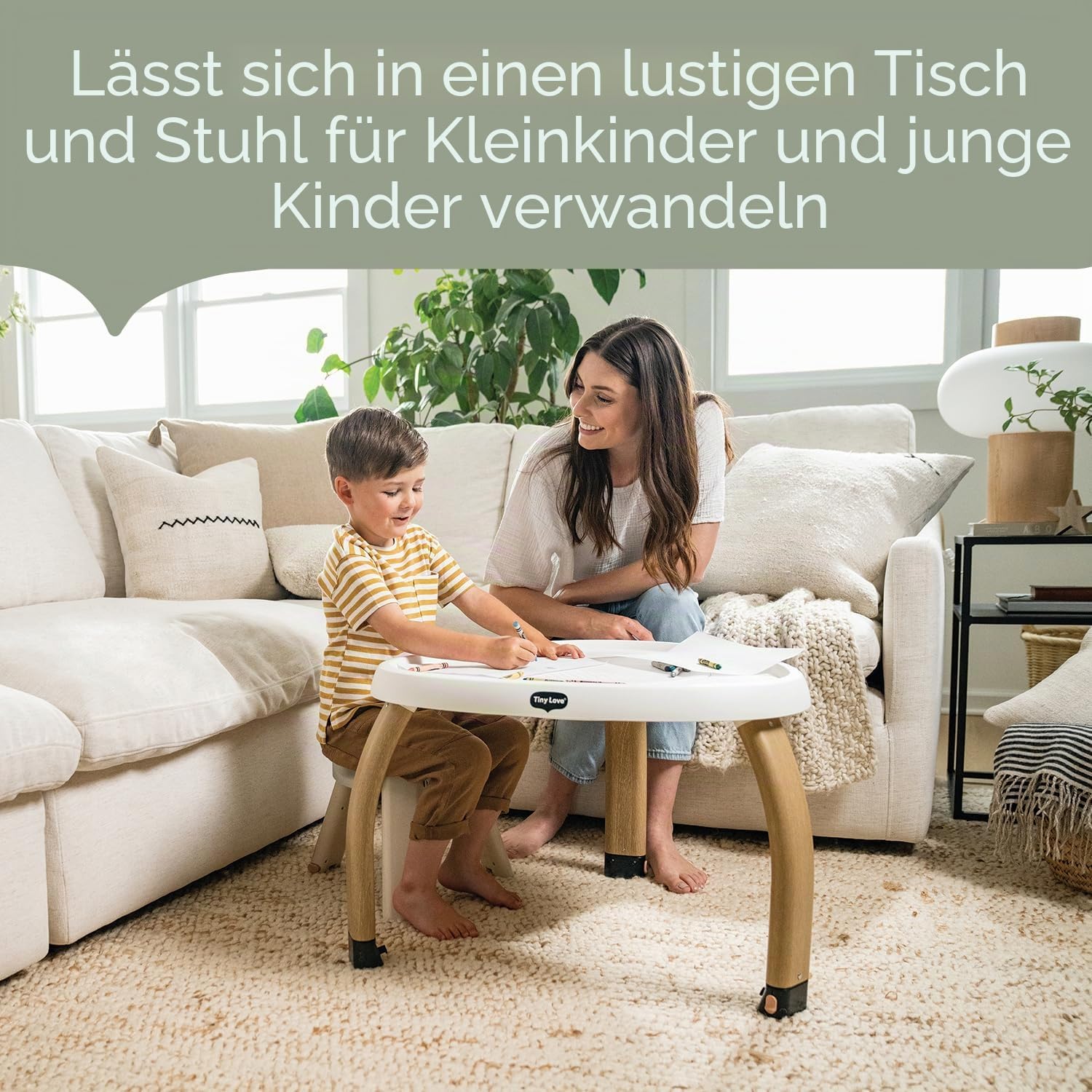 Tiny Love 5-in-1 Here I Grow Stationäres Aktivitätscenter zur Förderung, Spielcenter für Babys, 20 Aktivitäten, 5 Nutzungsmodi, 6 entwicklungsfördernde Spielzeuge, ab 0 Monaten, Black & White Décor
