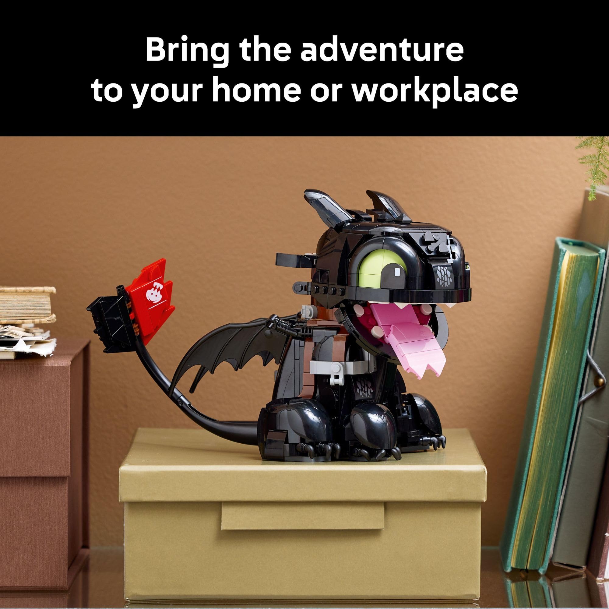 LEGO Icons How to Train Your Dragon: Toothless Building Set for Adults, Ages 18+ - Room Decor for Office, Bedroom, or Book Shelf - Collectible for Movie Fans - Gift Idea for Birthdays - 10375