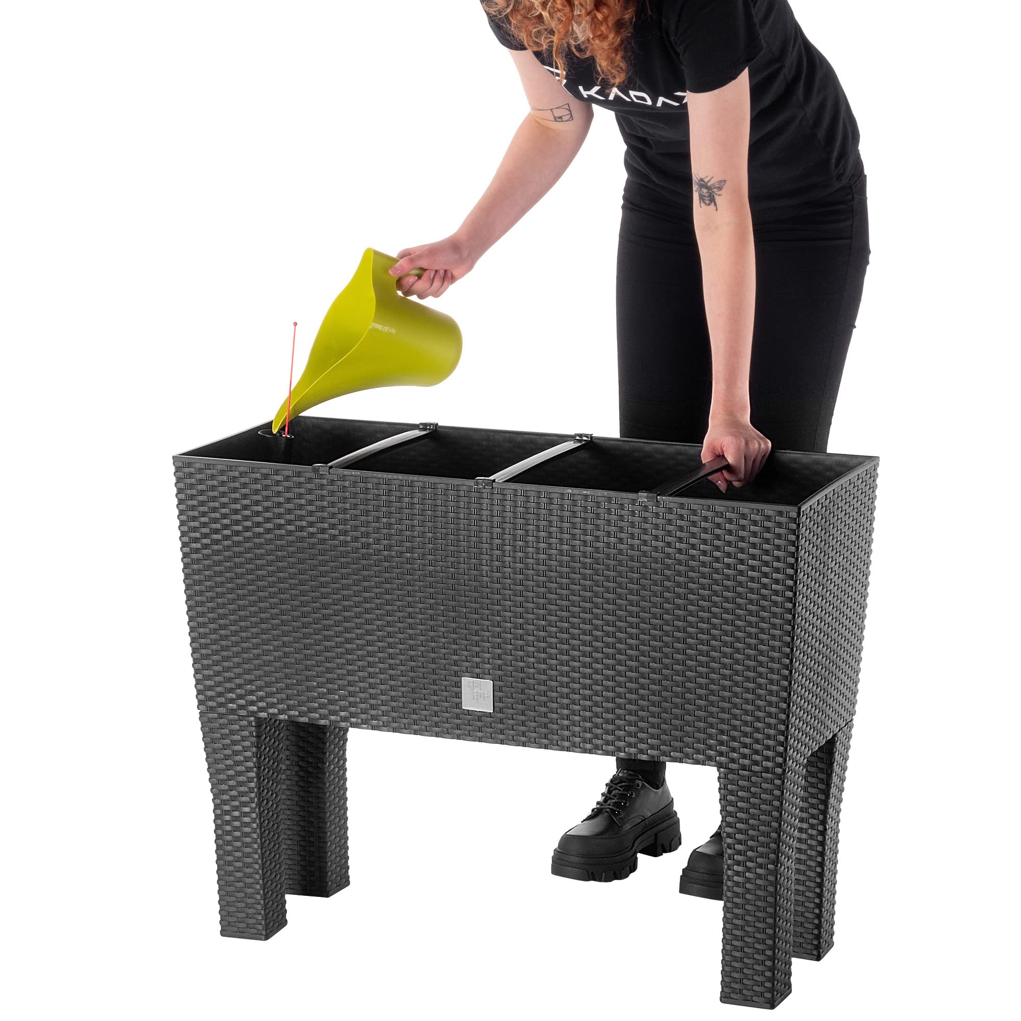 KADAX Vaso fiori su gambe Orto plastica | 2 misure | fioriera rialzata | balcone terrazzo giardino | resistente intemperie