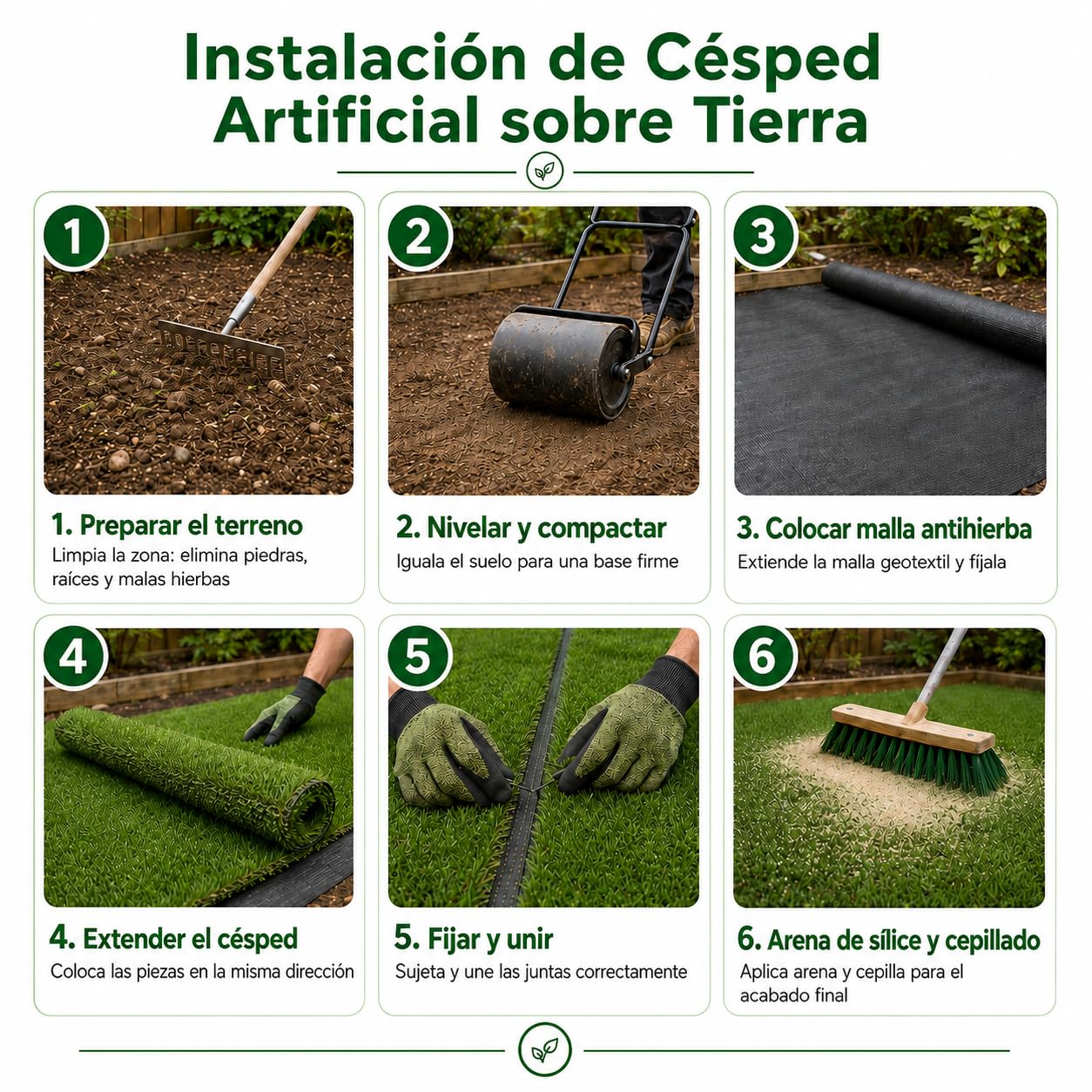 Césped Artificial KENIA 40 mm - Realismo, Durabilidad y Confort para Jardines y Terrazas - 14.700 DTEX - Drenaje de 800 l/h/m² - Rollo 2x5 Metros