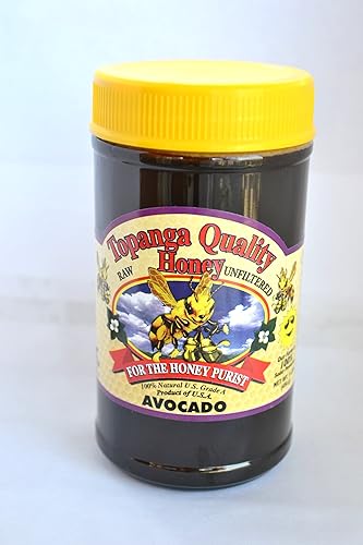 Topanga Quality Honey de 1 libra (fuente floral de aguacate) crudo, sin filtrar, sin pasturizar, todo natural, Kosher
