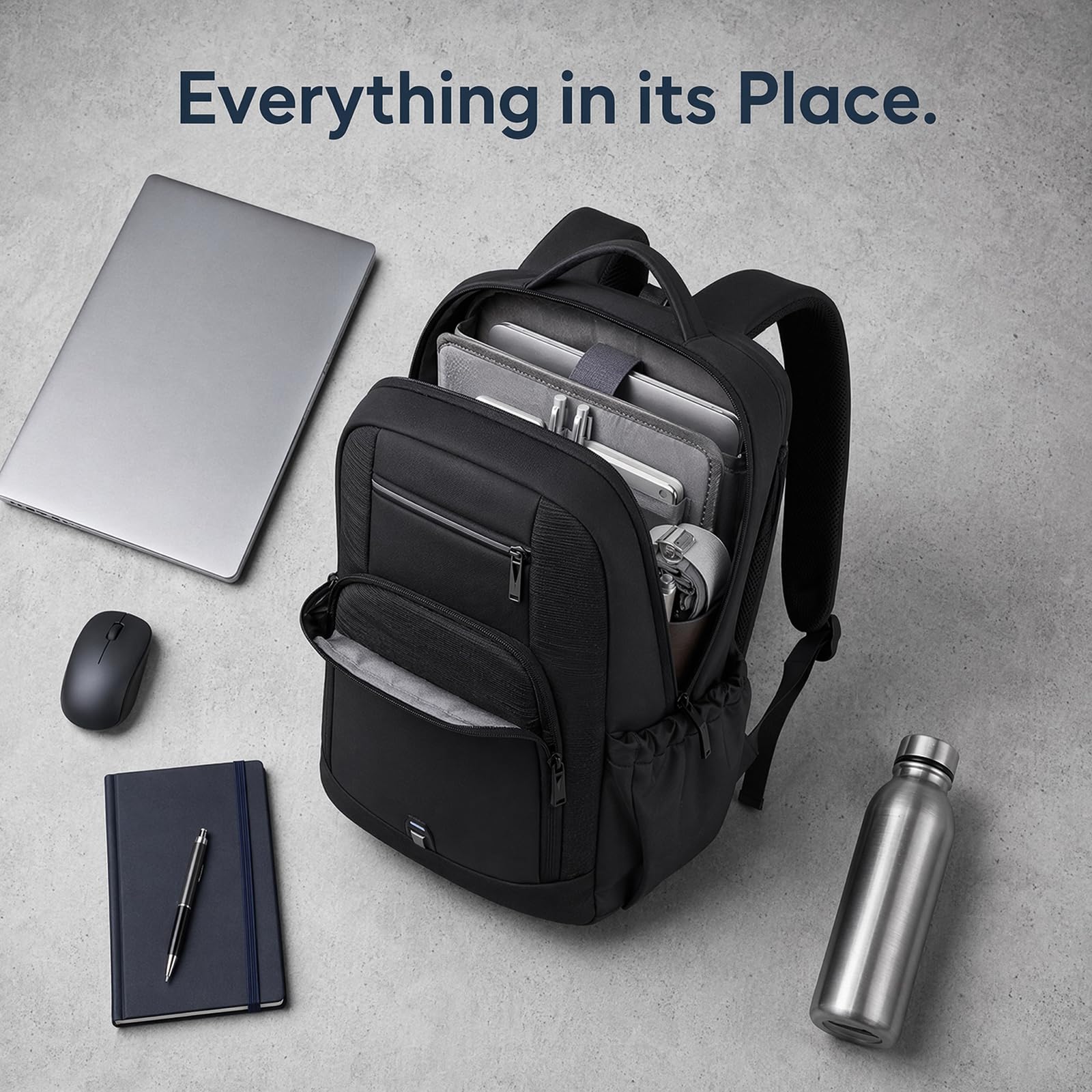 16 calowy wodoodporny plecak na laptop Oxford i torebka na komputer, 20-35L Business Casual Daypack z pasami poduszkowymi powietrznymi,Starry Gray