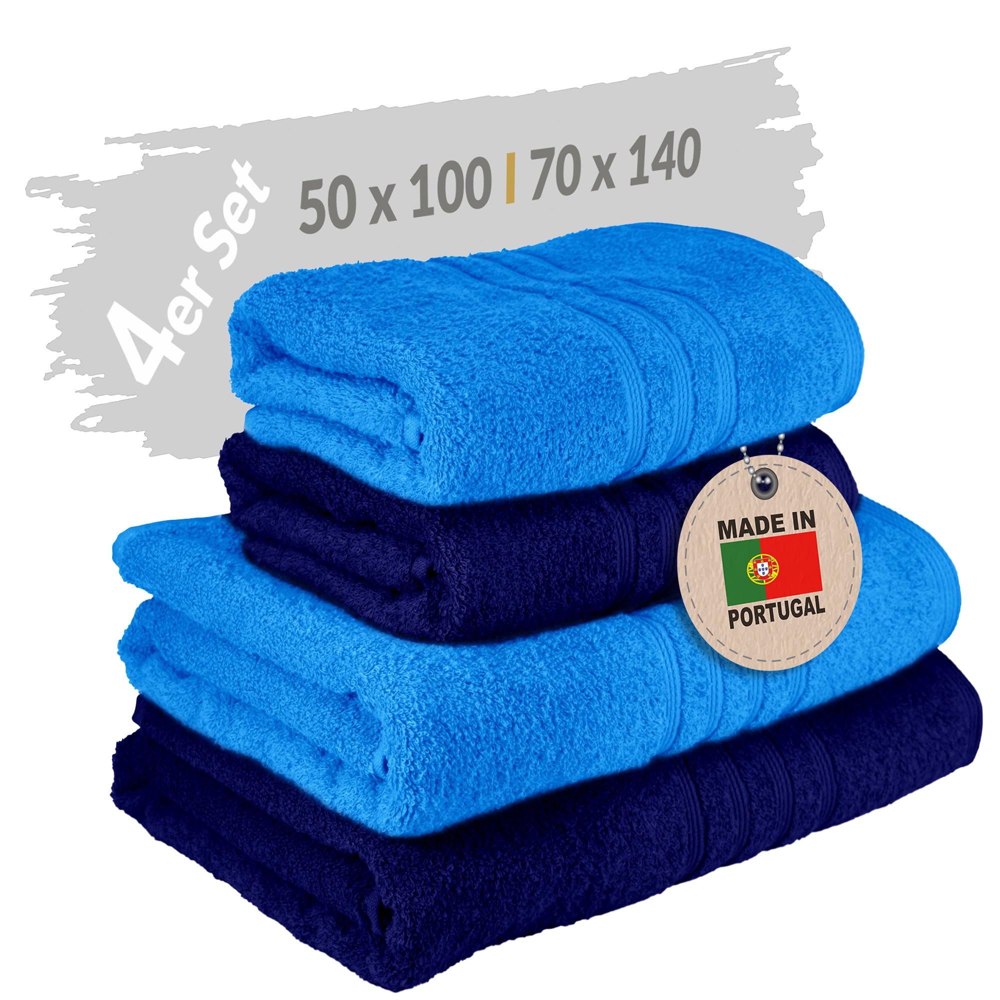 Lashuma Set van 4 badstof keukendoeken - vaatdoeken van 100% katoen - theedoeken in leuke trendy kleuren