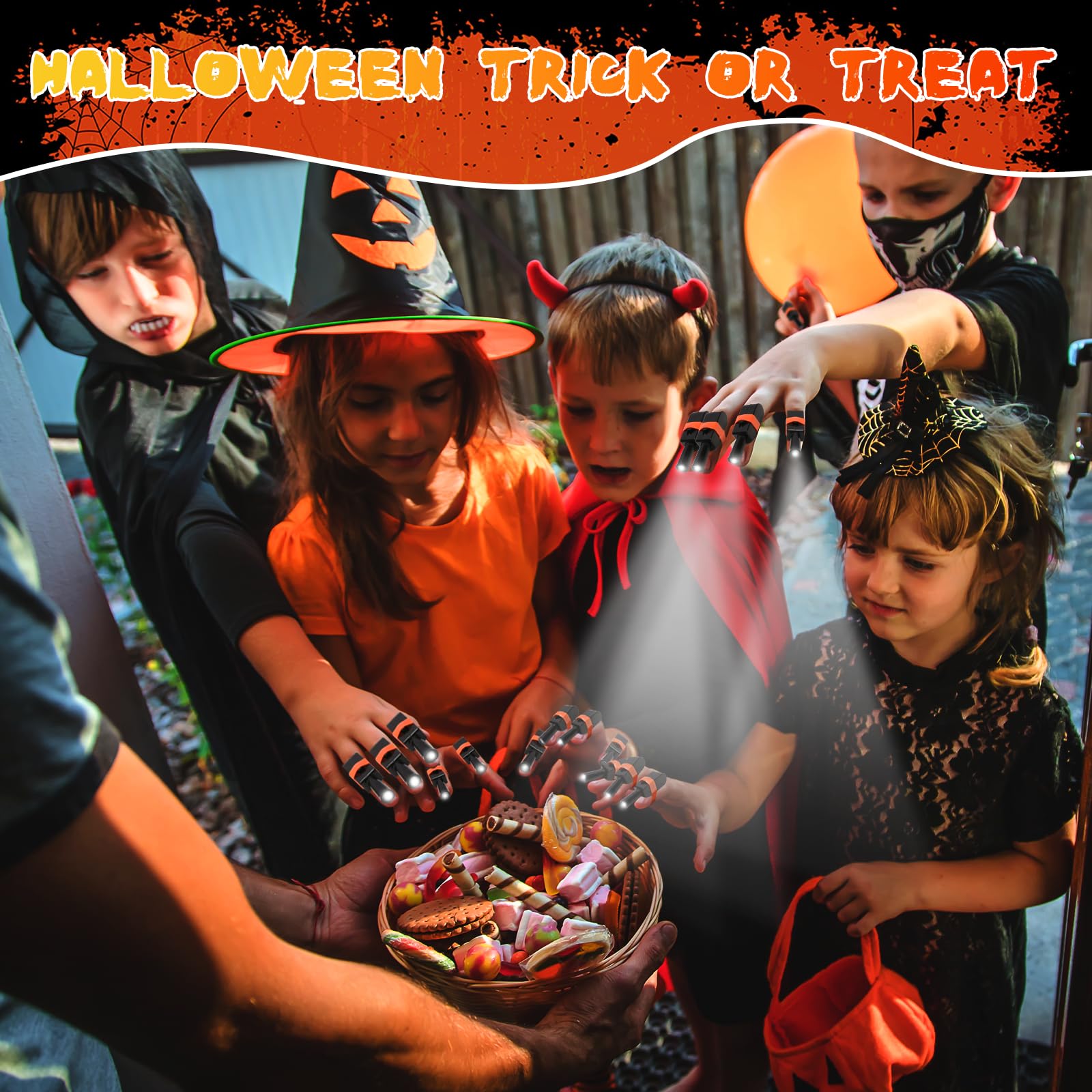APODESS Fingerlampen 36 Stück - Coole Leuchtringe Für Halloween-Partys