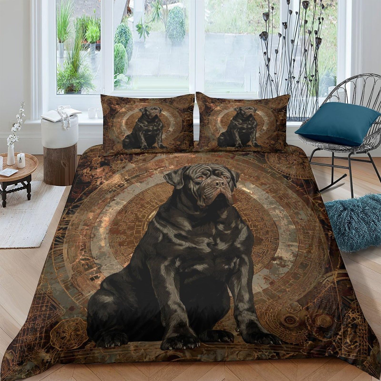 Ctjqhvkz Style-2 3D Printed Black Labrador Fitted Sheet Microfiber Soft Washable Dog Art Mattress Cover Bedroom Decor Single（135X200cm）